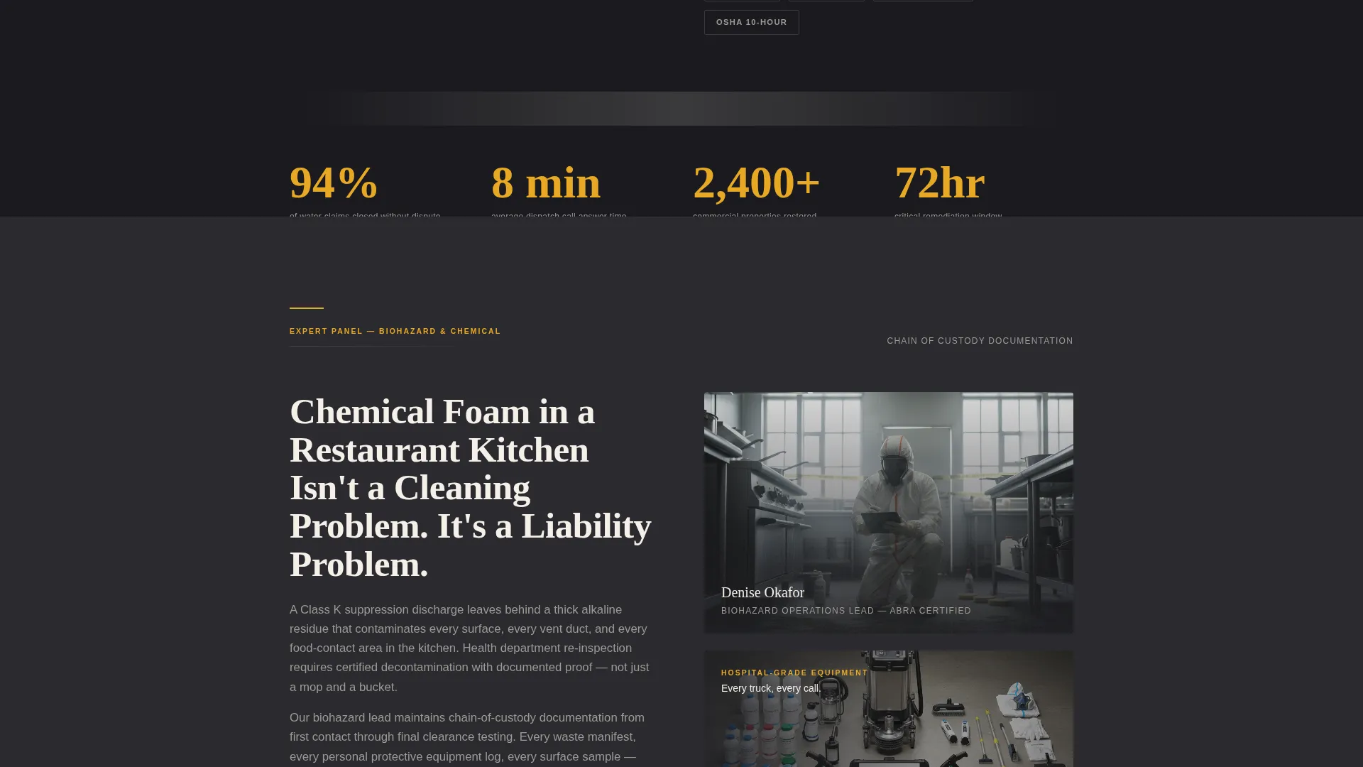 Emergency Cleaning Service Landing Page Template