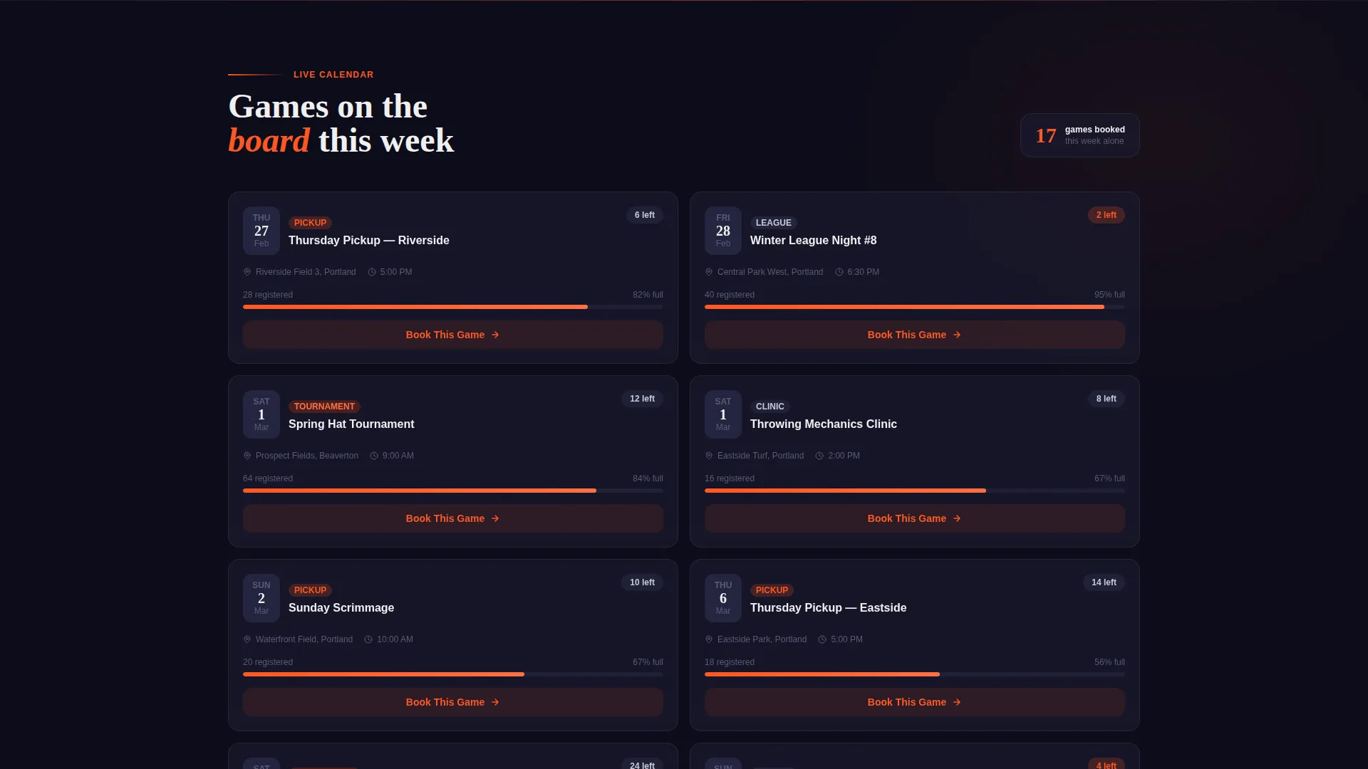 Ultimate Frisbee Community Landing Page Template