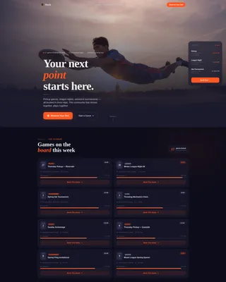 Ultimate Frisbee Community Landing Page Template