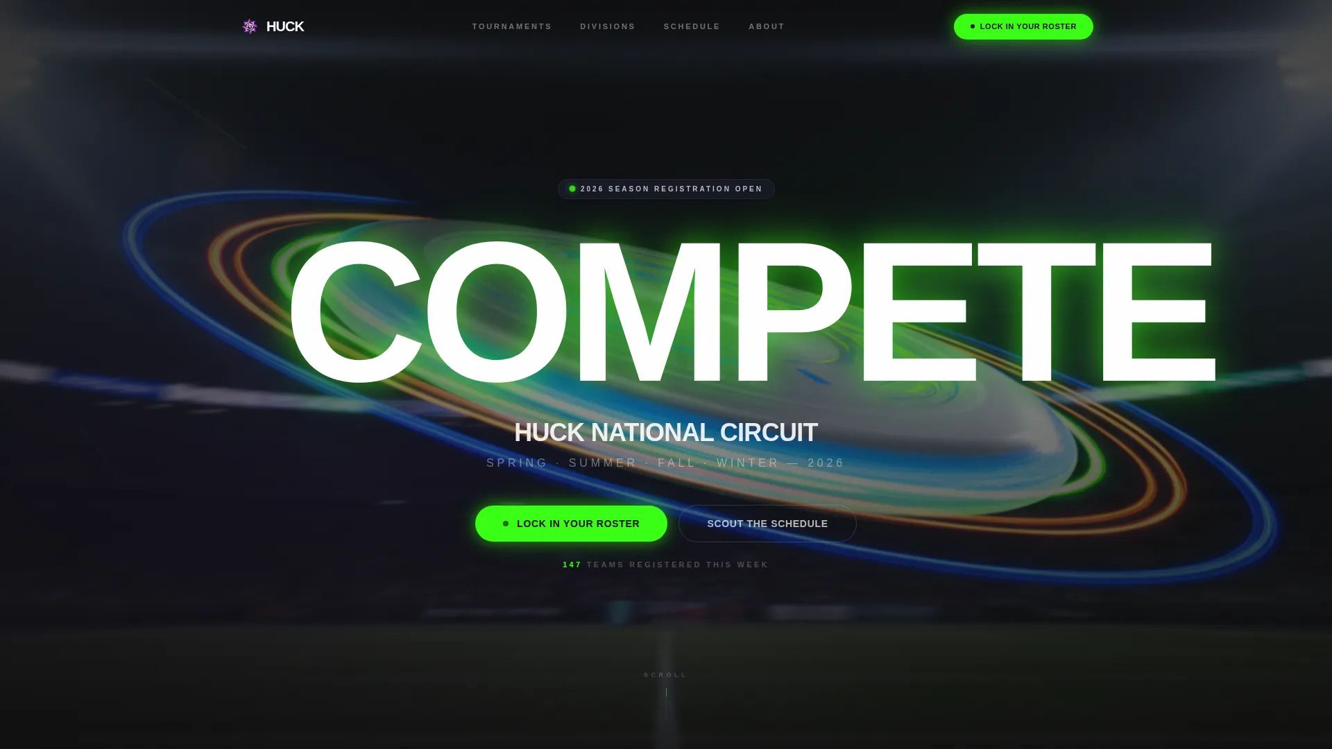 Ultimate Frisbee Tournament Landing Page Template