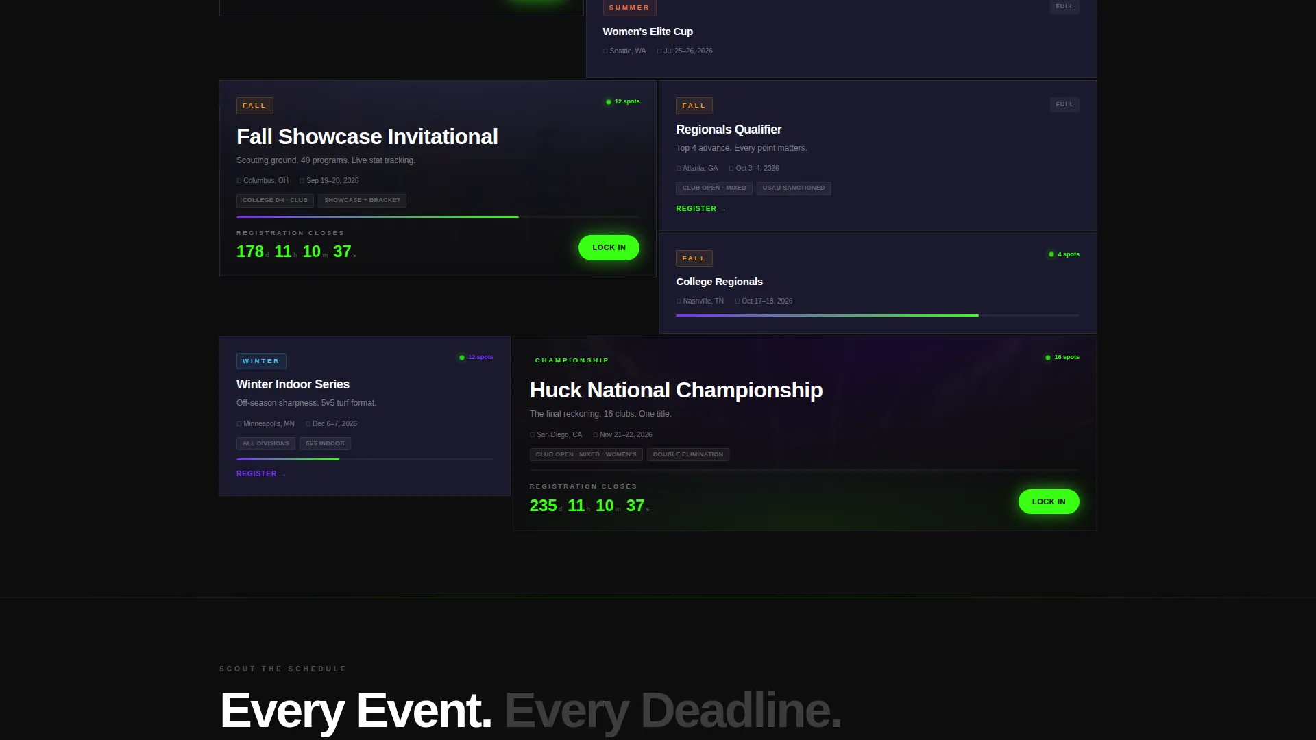 Ultimate Frisbee Tournament Landing Page Template