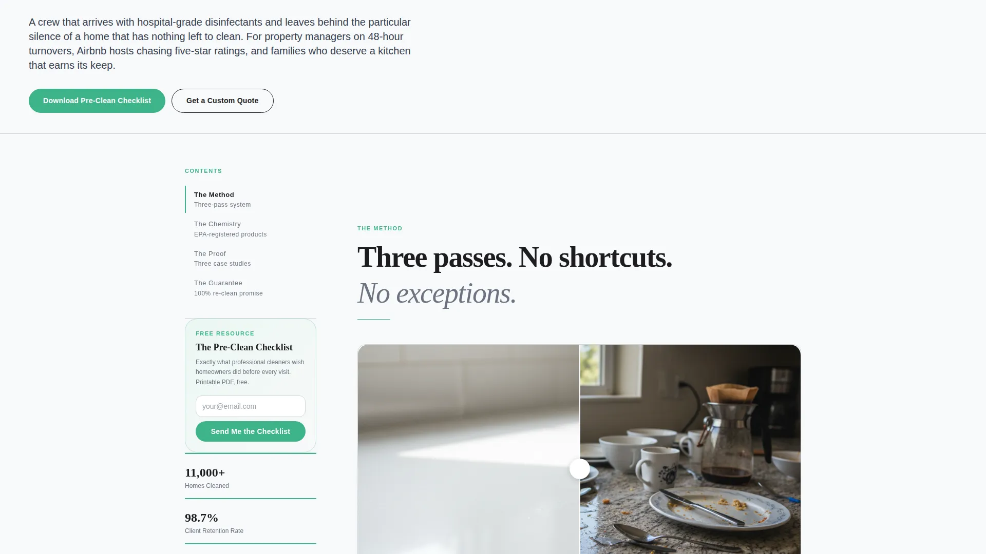 Editorial Cleaning Service Landing Page Template