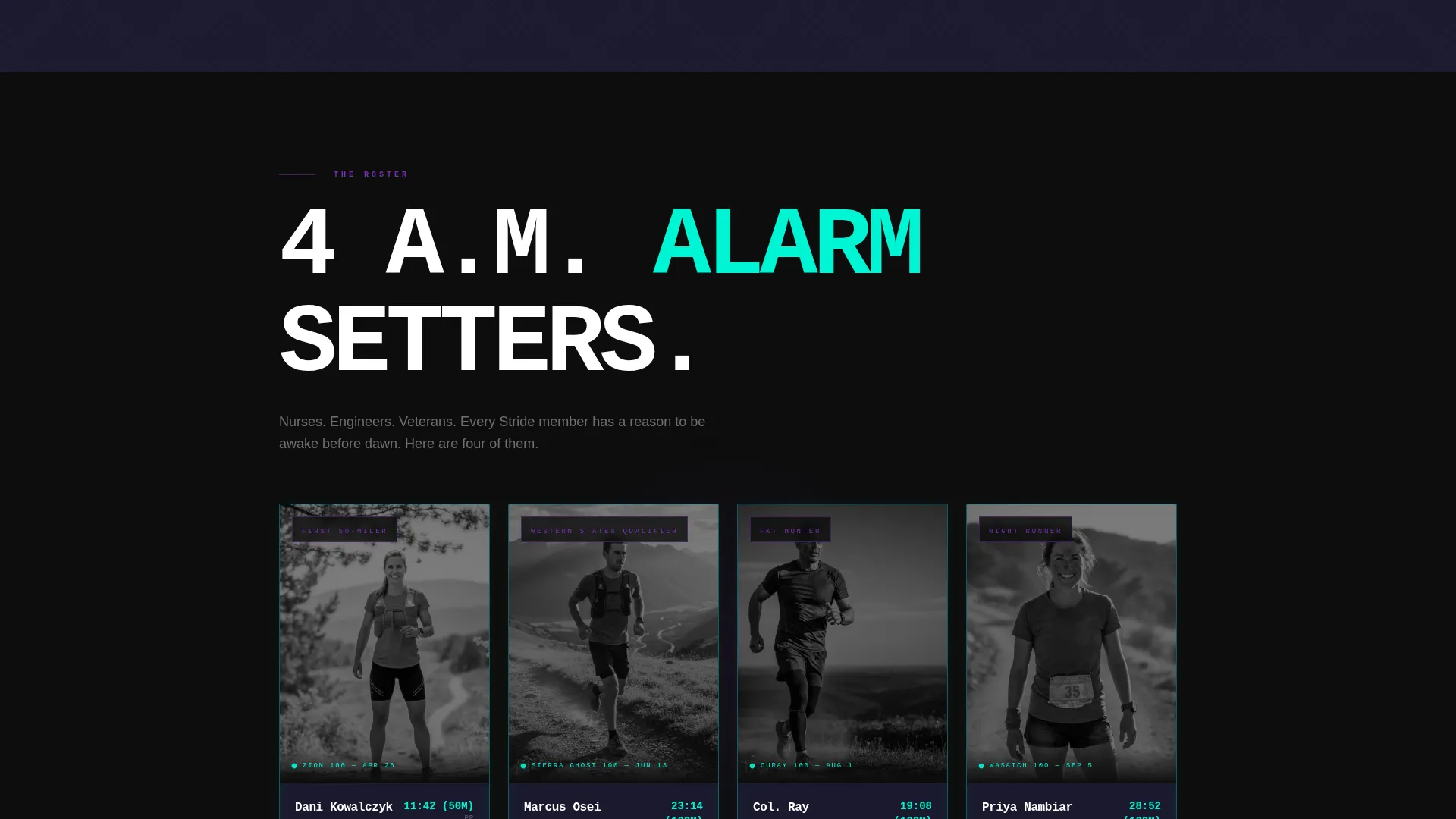 Ultra Running Club Landing Page Template