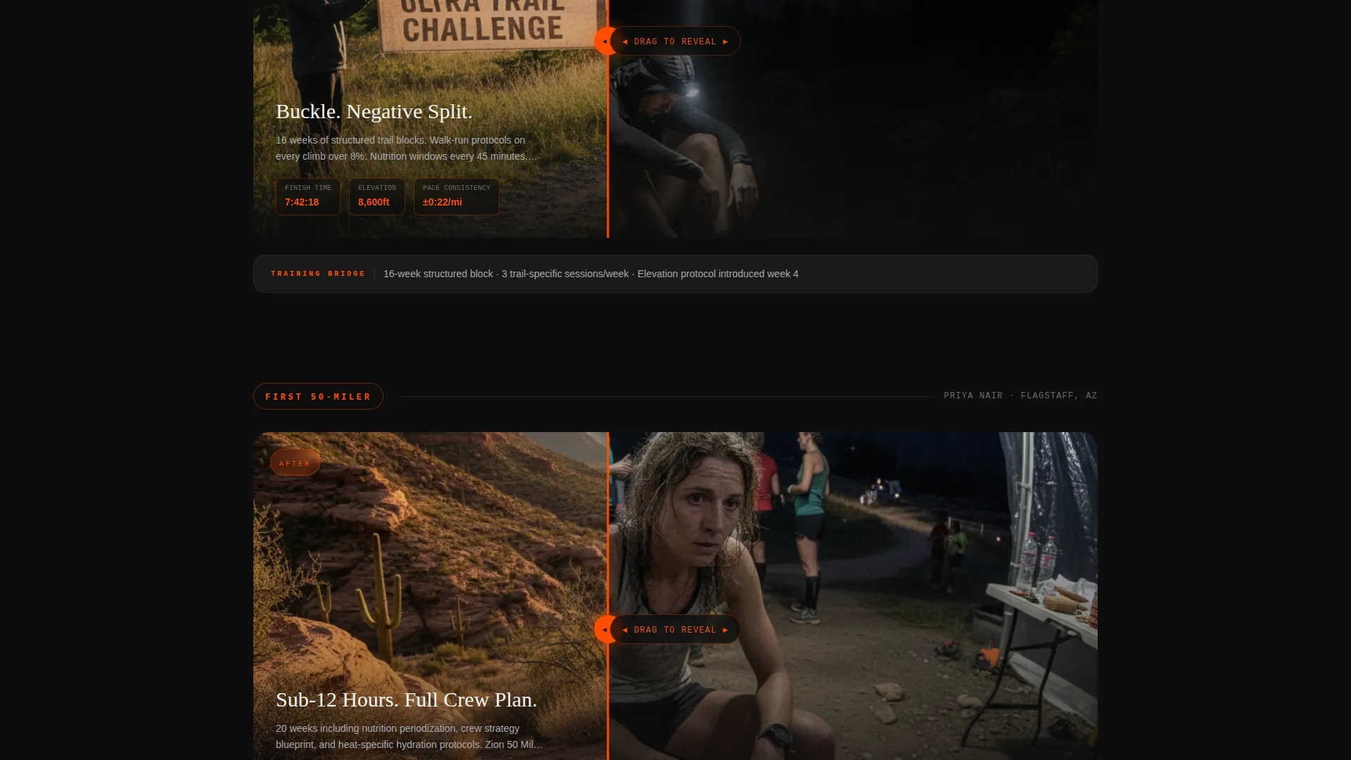 Ultra Running Coaching Landing Page Template