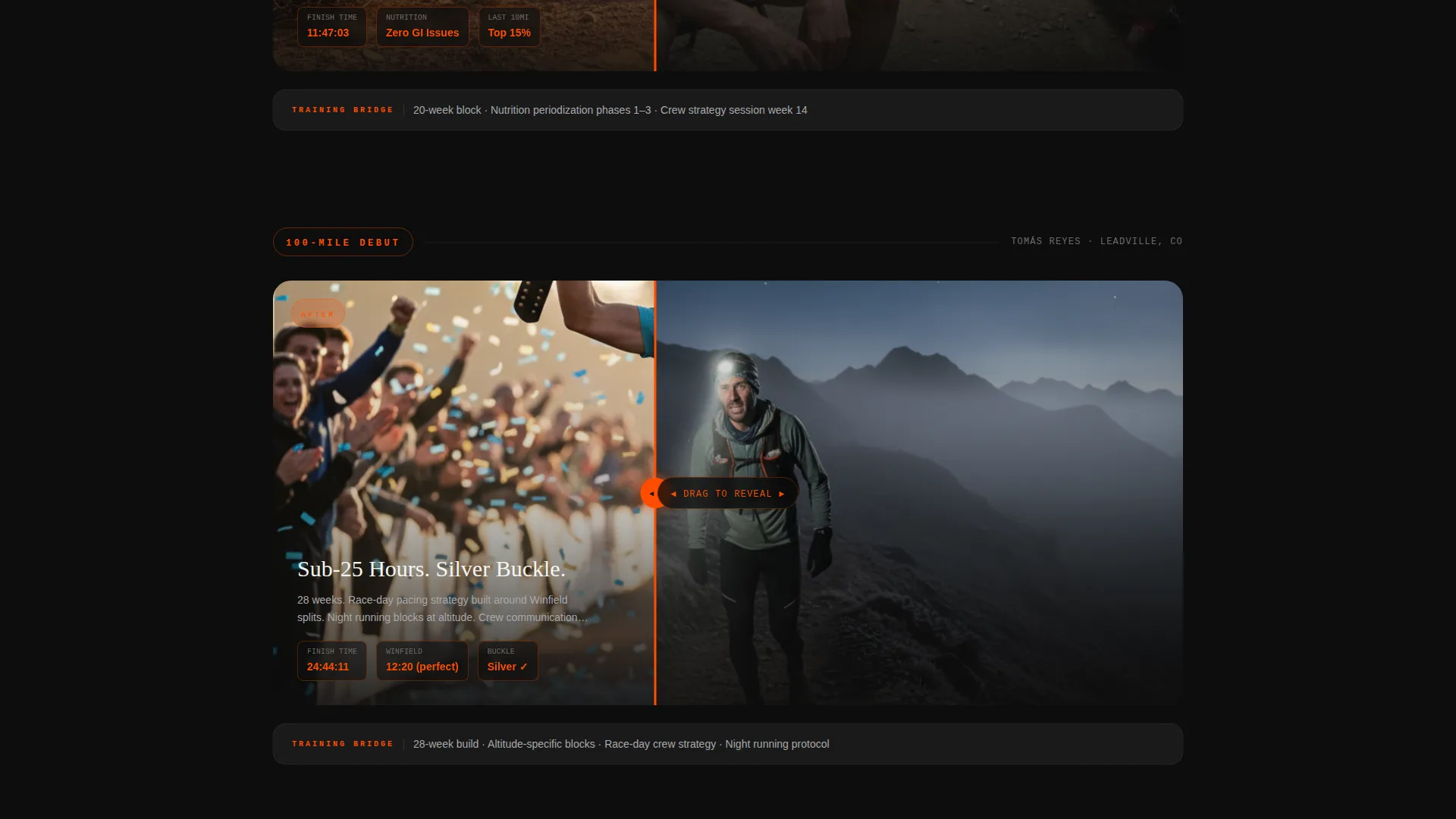 Ultra Running Coaching Landing Page Template