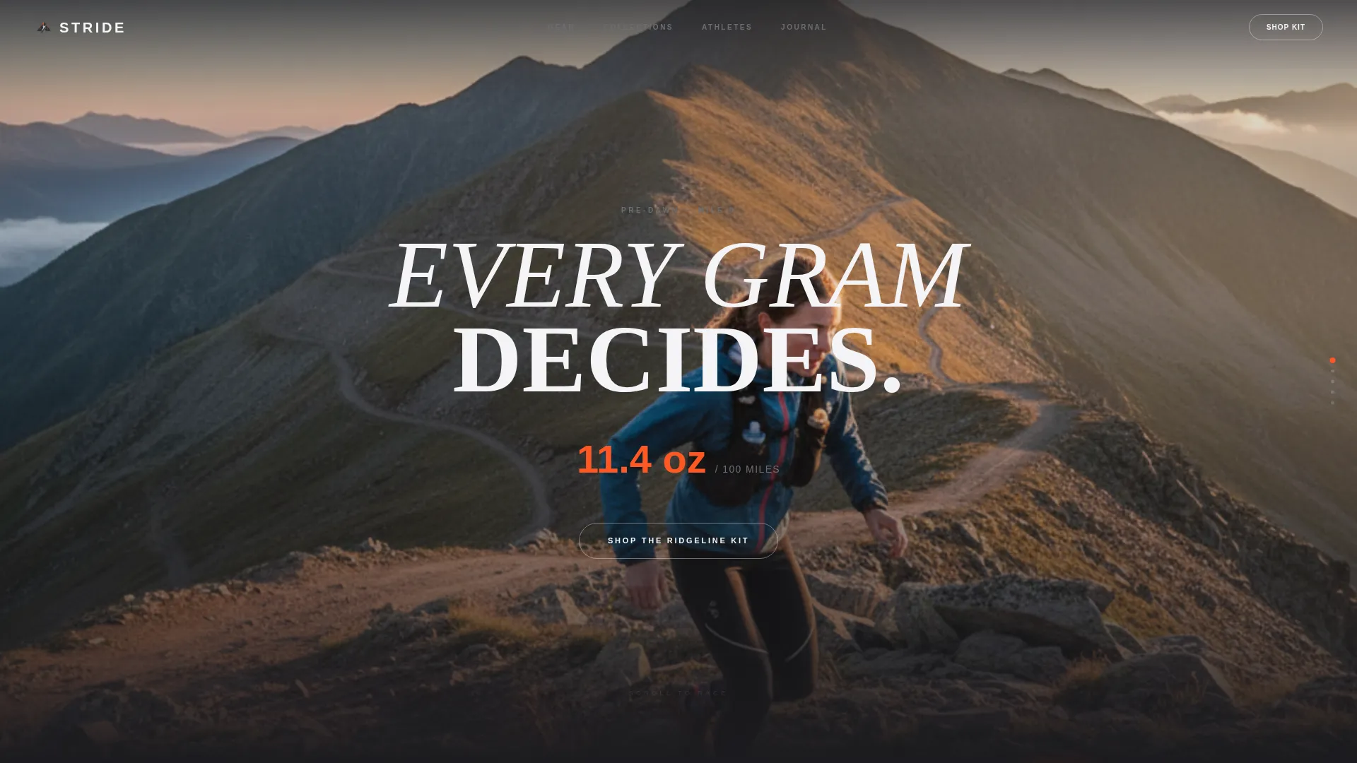 Ultra Running Equipment Landing Page Template