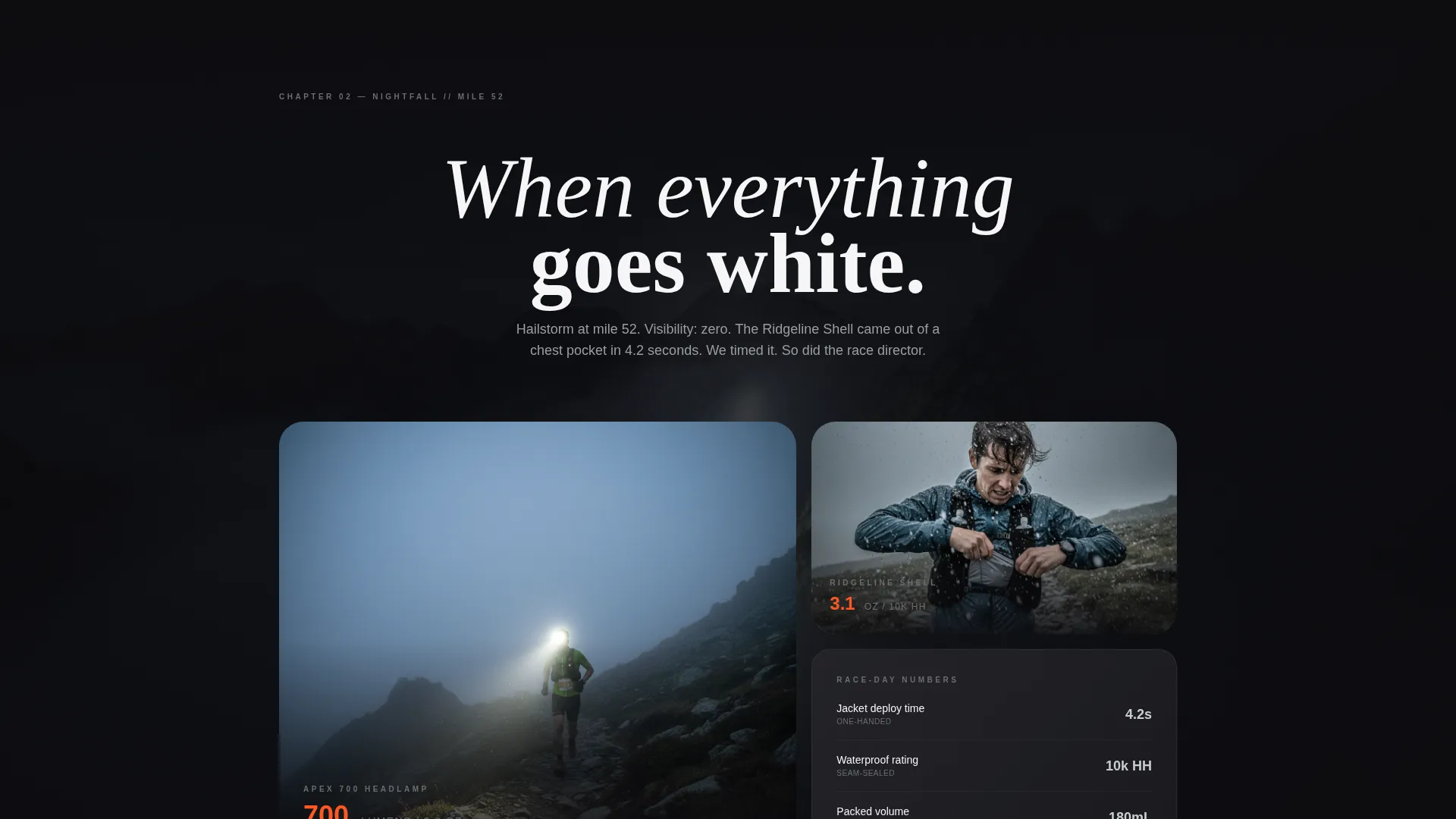 Ultra Running Equipment Landing Page Template