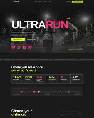 Ultra Running League & Association Landing Page