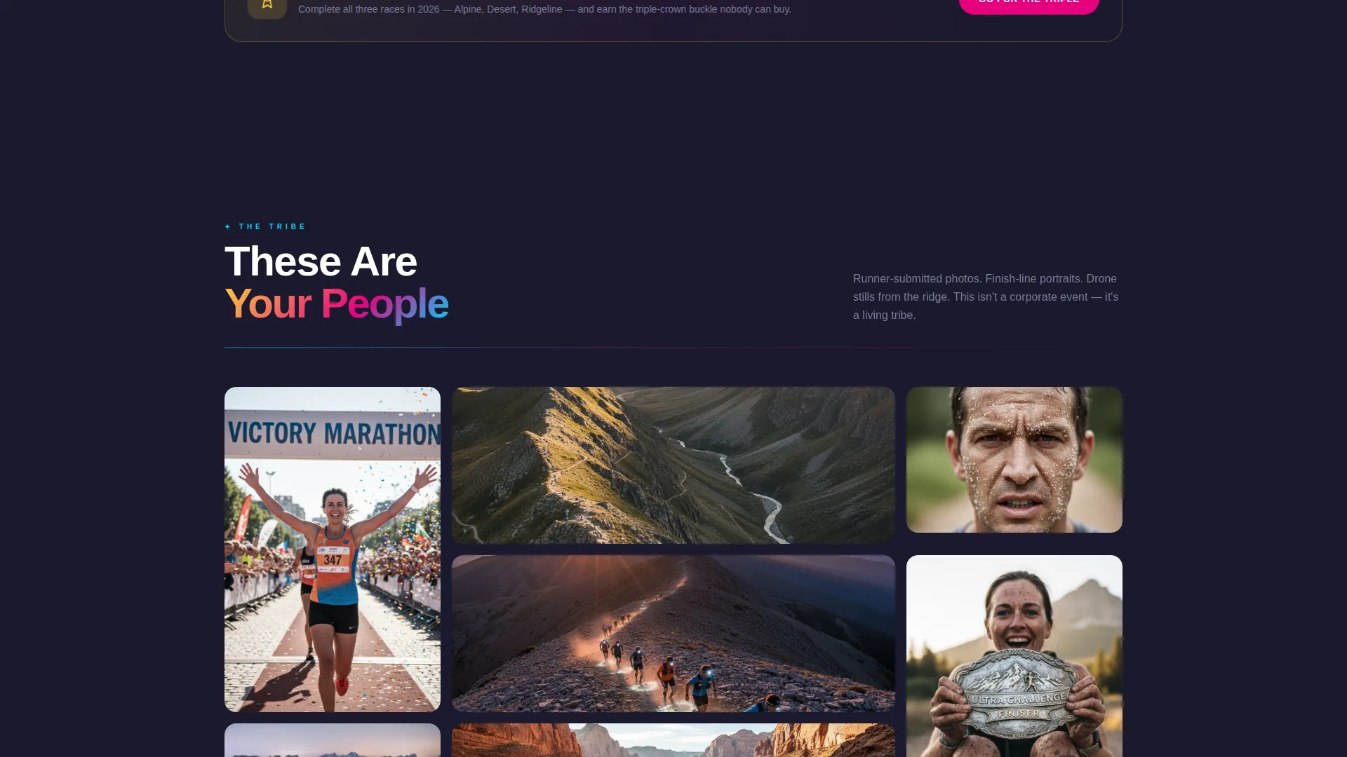 Ultrarunning Tournament Series Landing Page Template