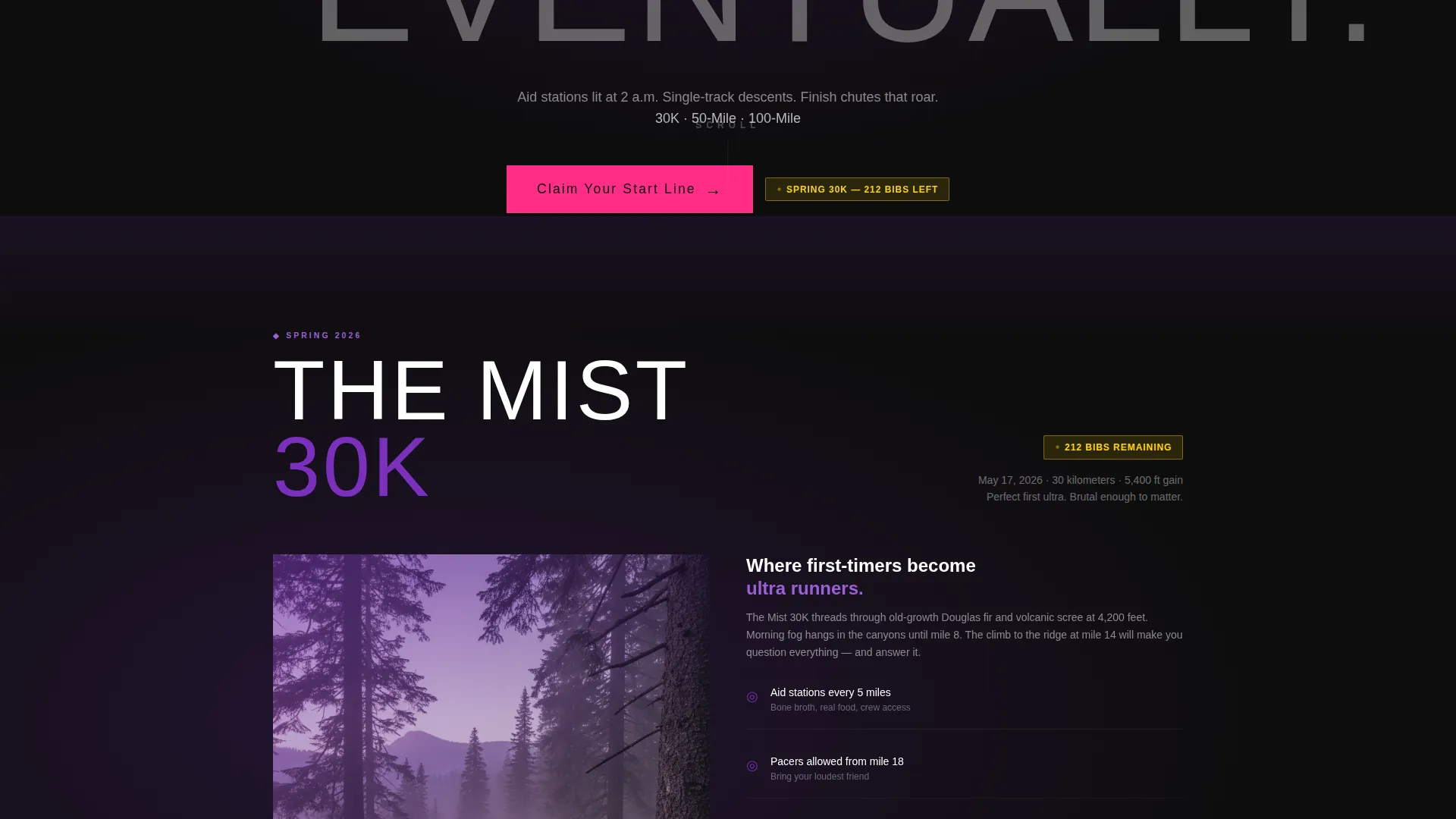 Ultra Running Event Landing Page Template
