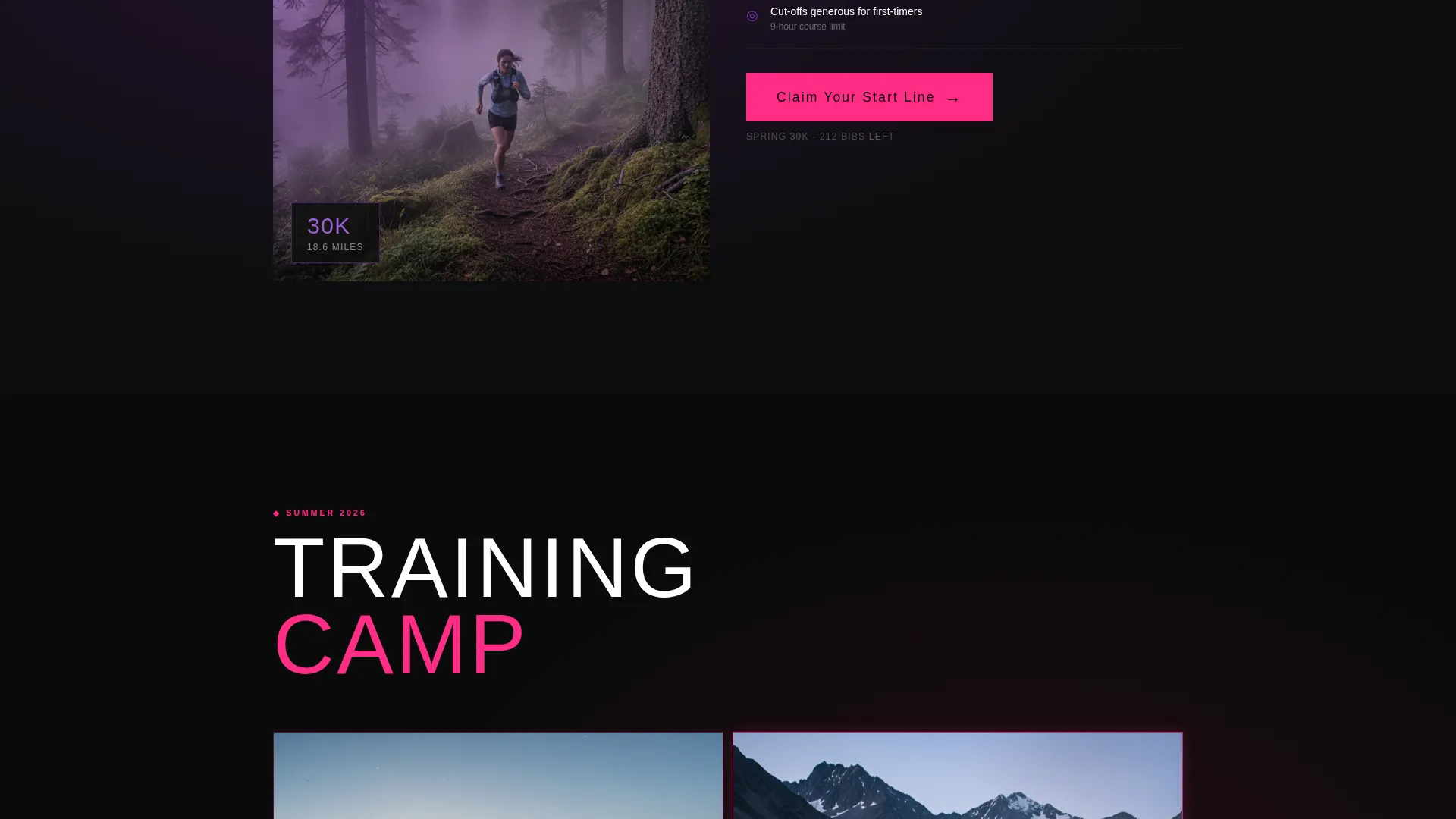 Ultra Running Event Landing Page Template
