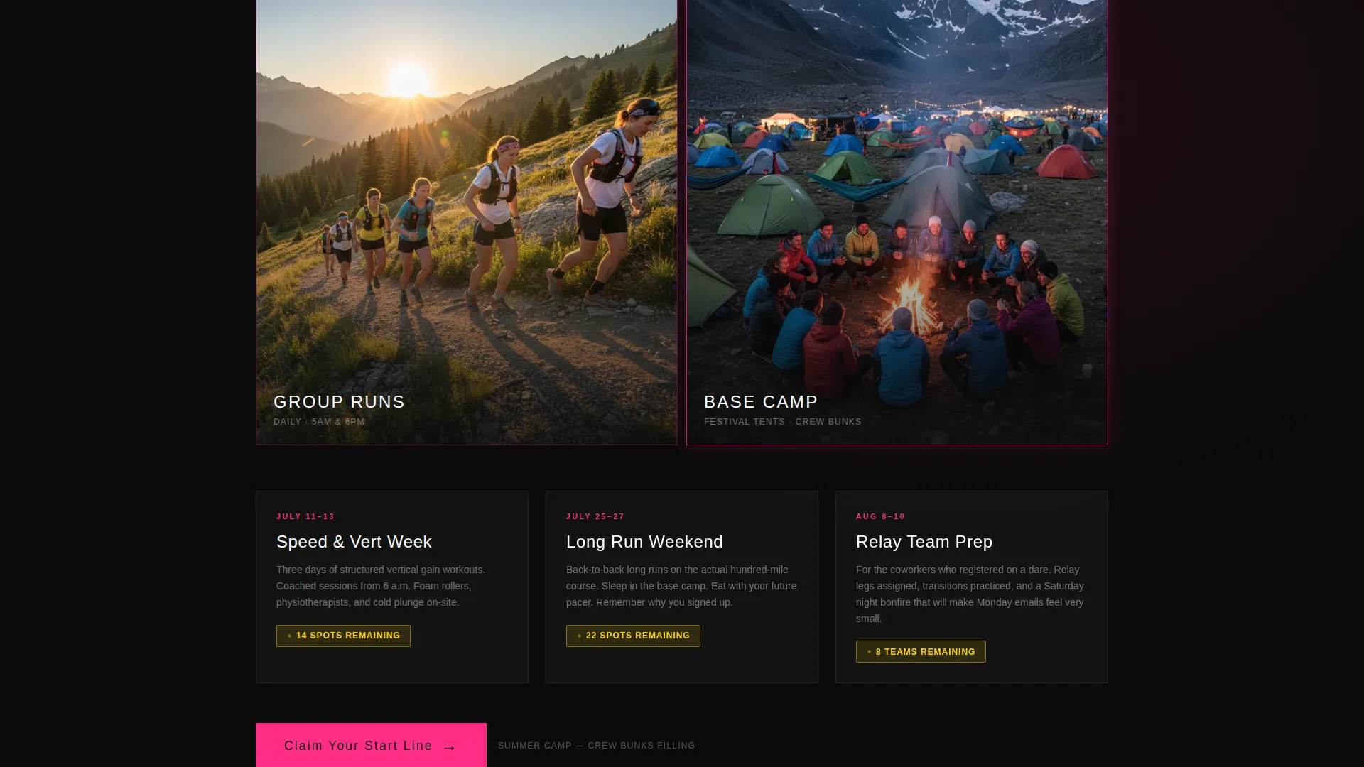 Ultra Running Event Landing Page Template
