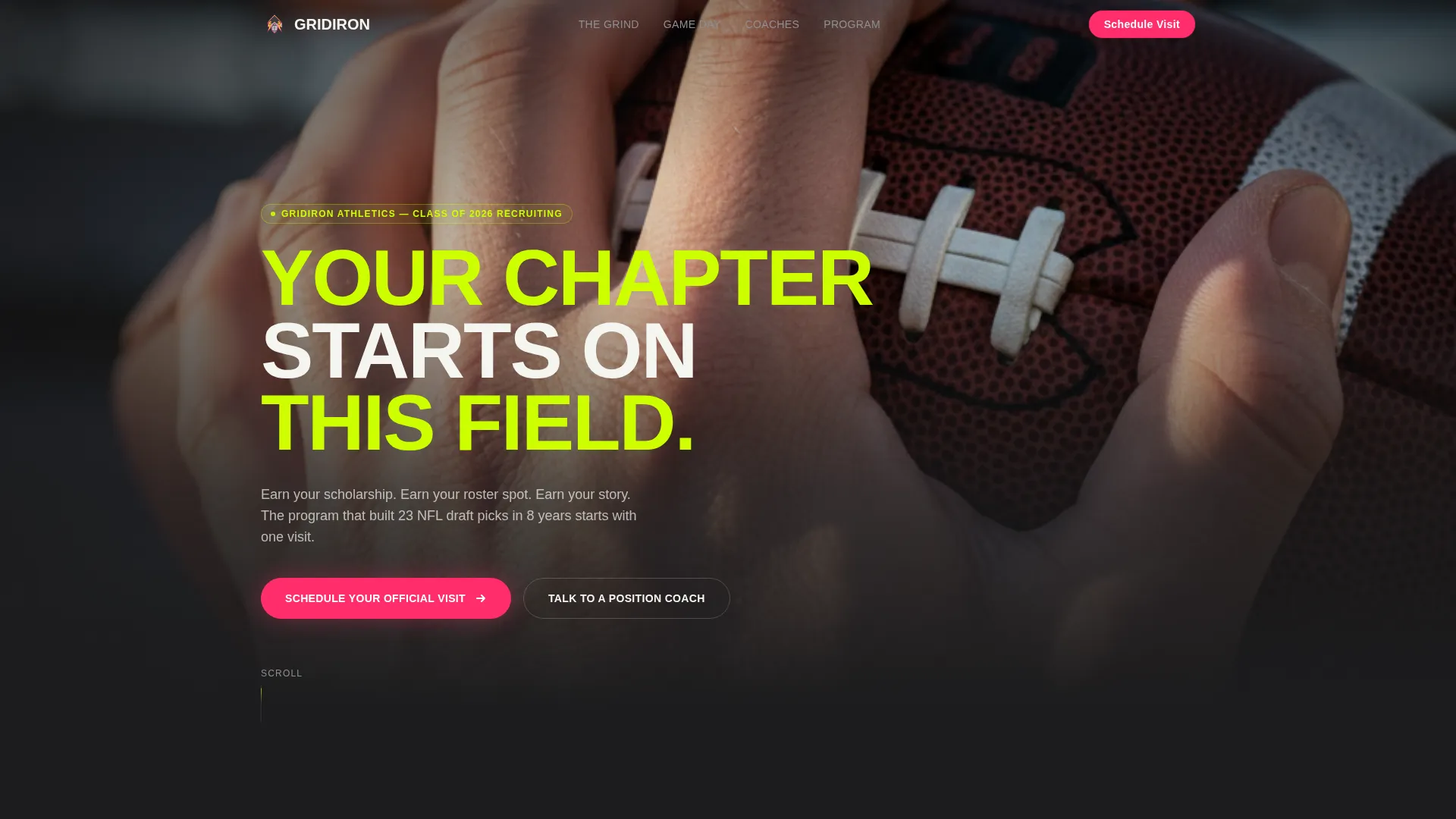 University Athletics Recruiting Landing Page Template
