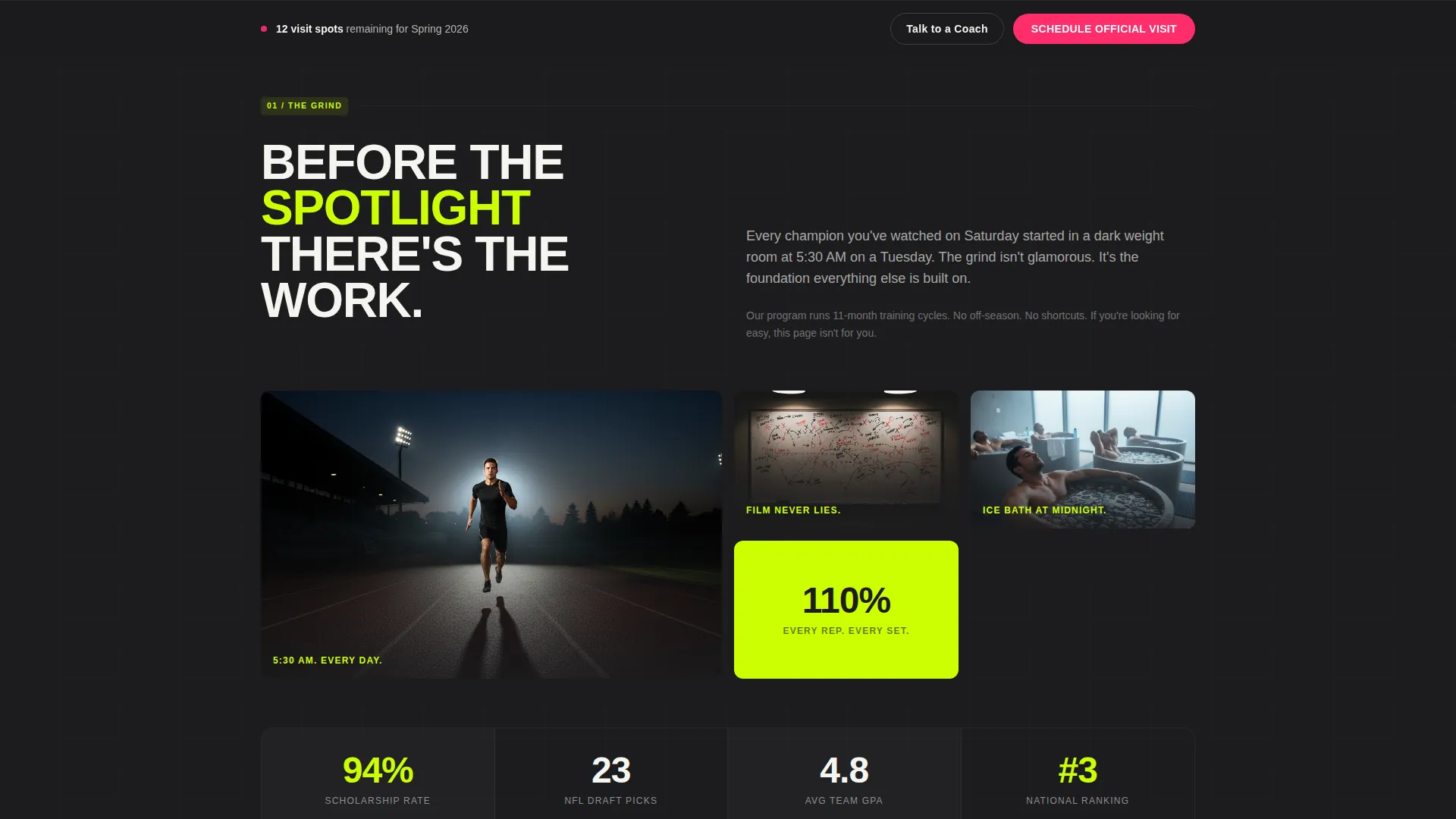 University Athletics Recruiting Landing Page Template