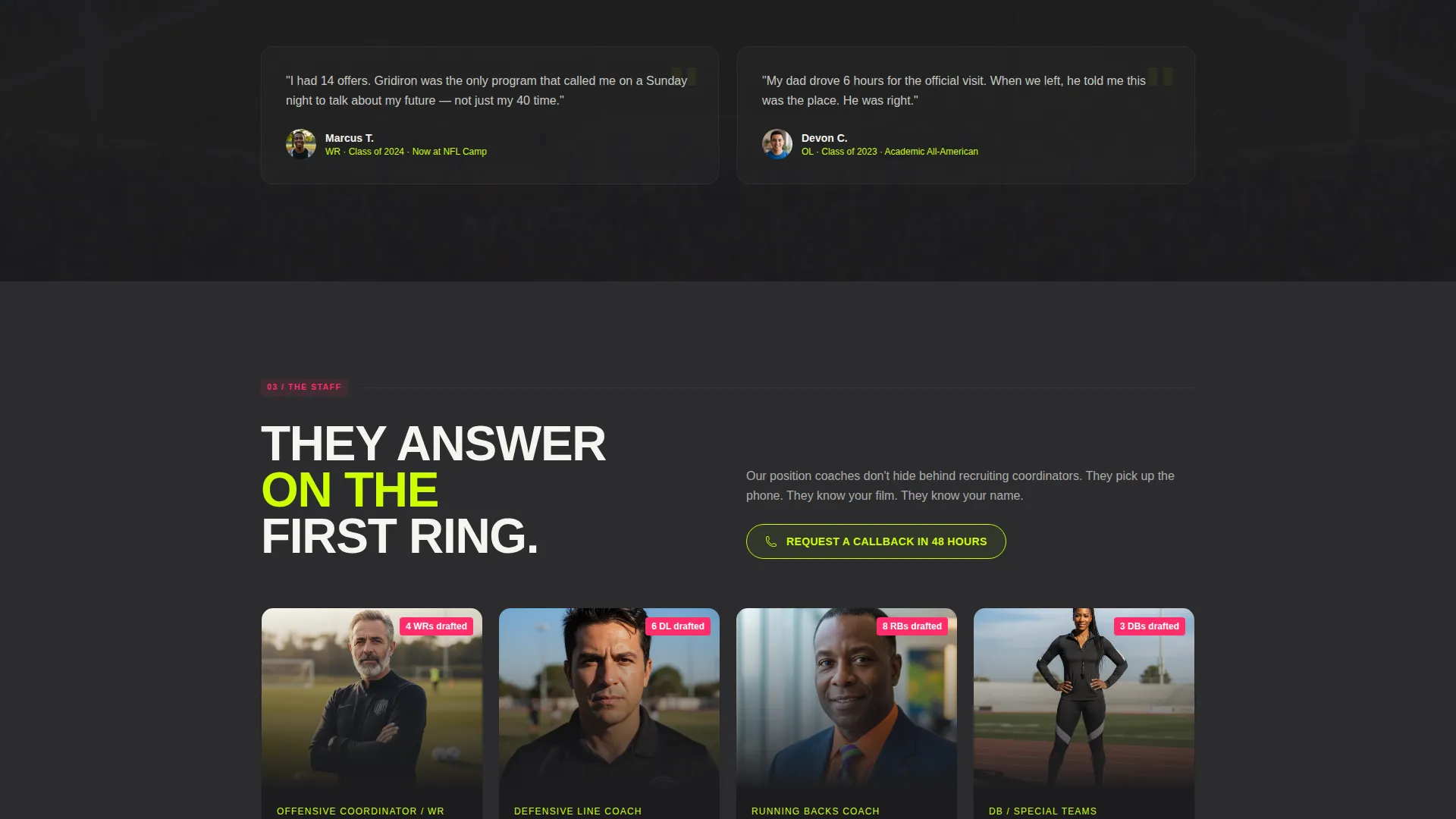 University Athletics Recruiting Landing Page Template