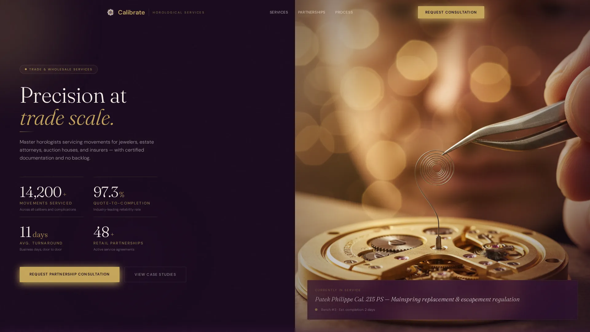 Clock & Watch Repair B2B Landing Page Template