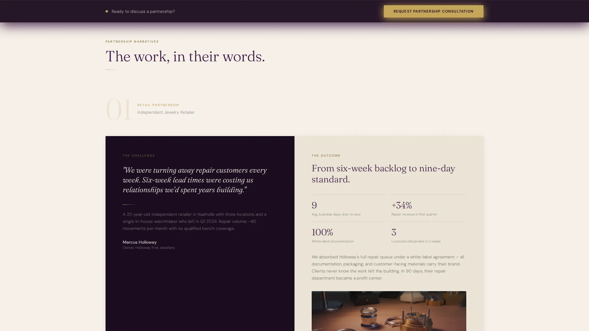 Clock & Watch Repair B2B Landing Page Template