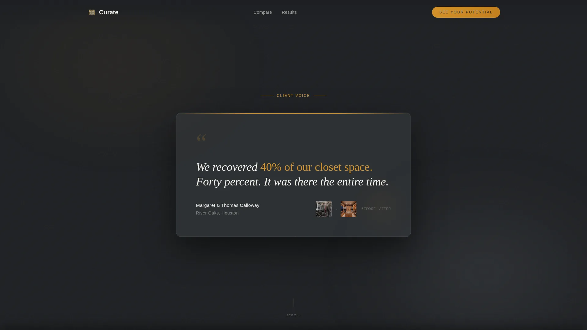 Closet Consulting Comparison Table Landing Page