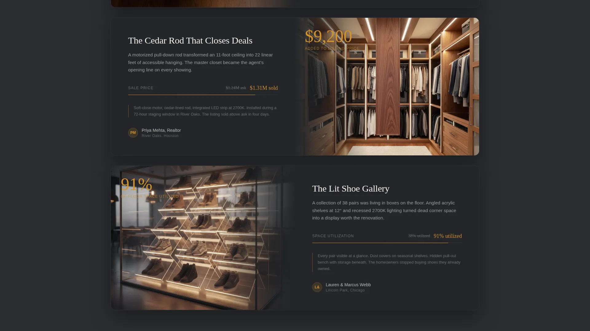 Closet Consulting Comparison Table Landing Page