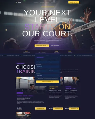 Elite Volleyball College Landing Page Template