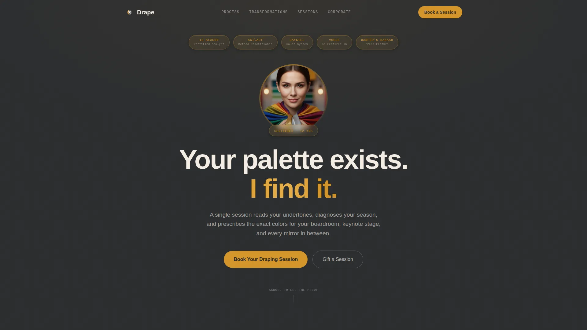 Color Analysis Booking Landing Page Template