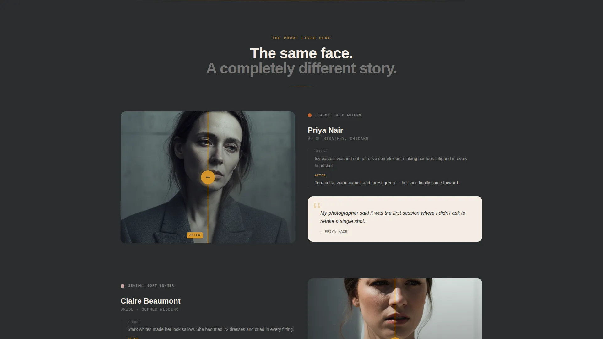 Color Analysis Booking Landing Page Template