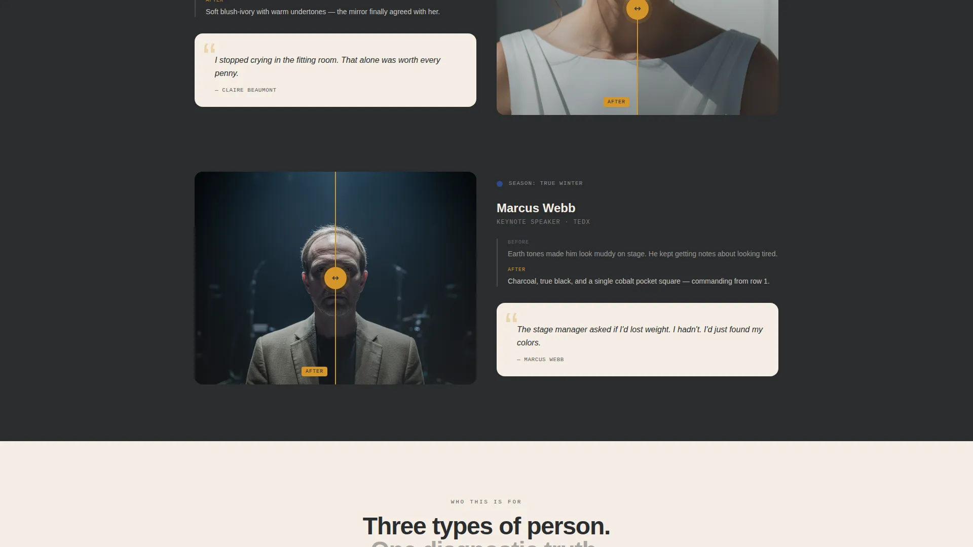 Color Analysis Booking Landing Page Template