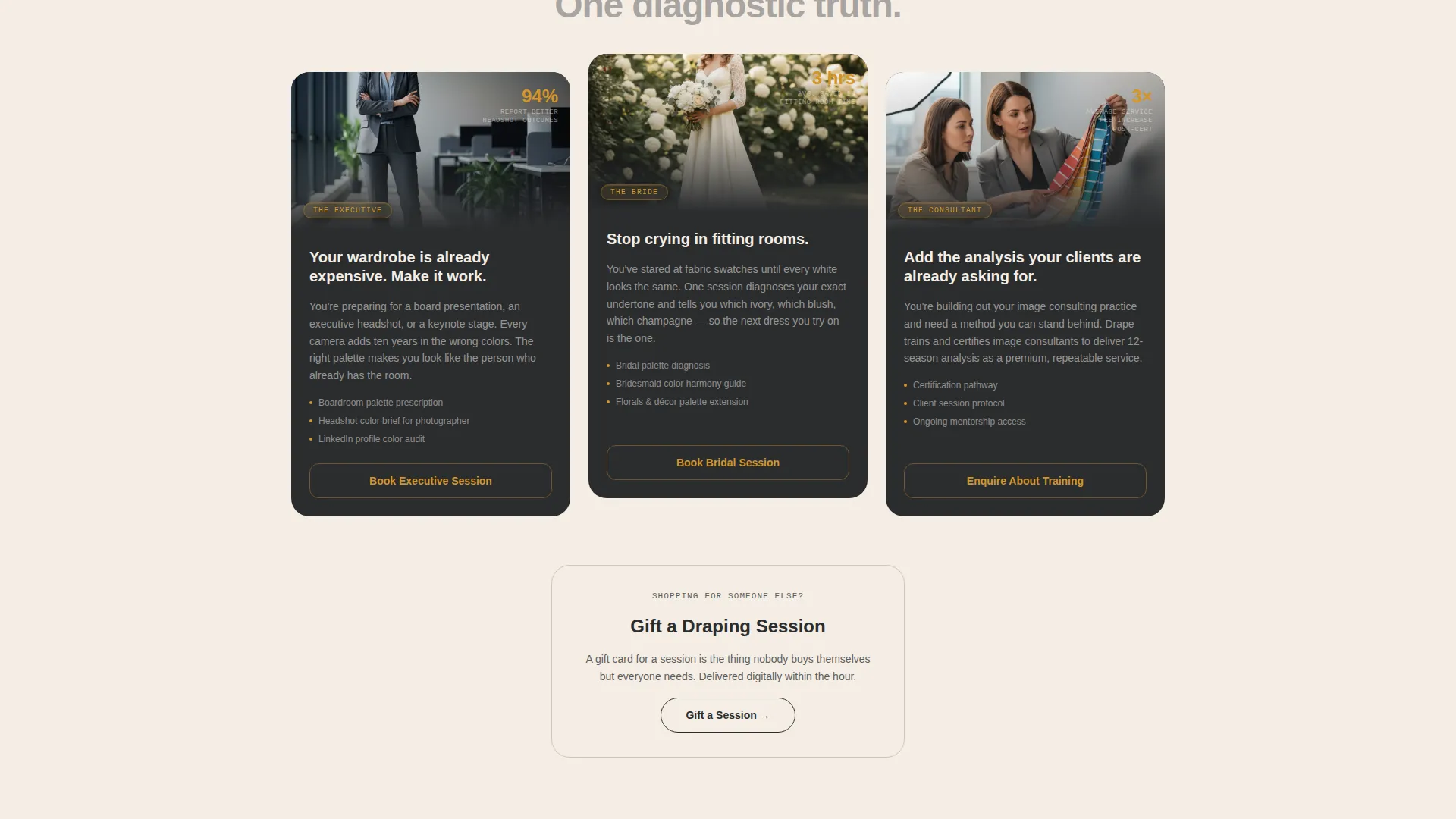 Color Analysis Booking Landing Page Template
