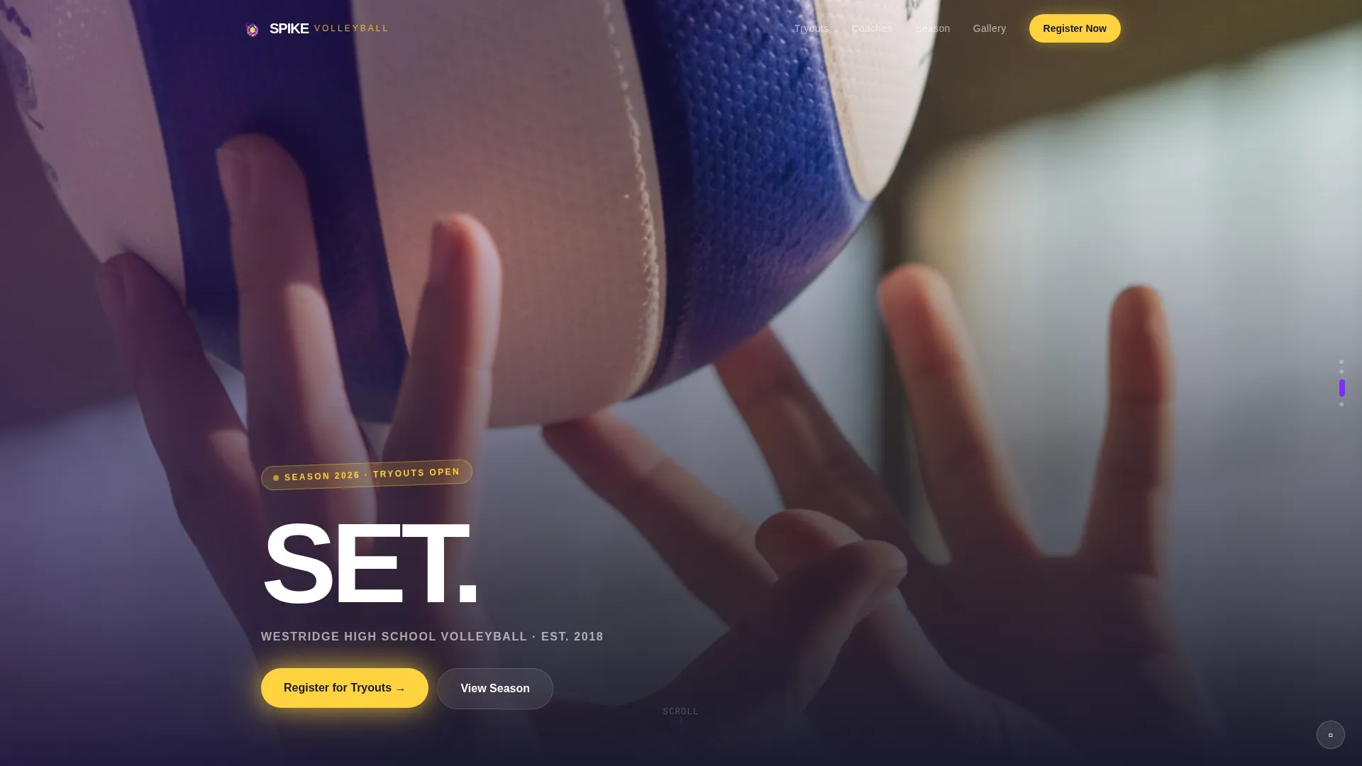 Electric Volleyball Landing Page Template