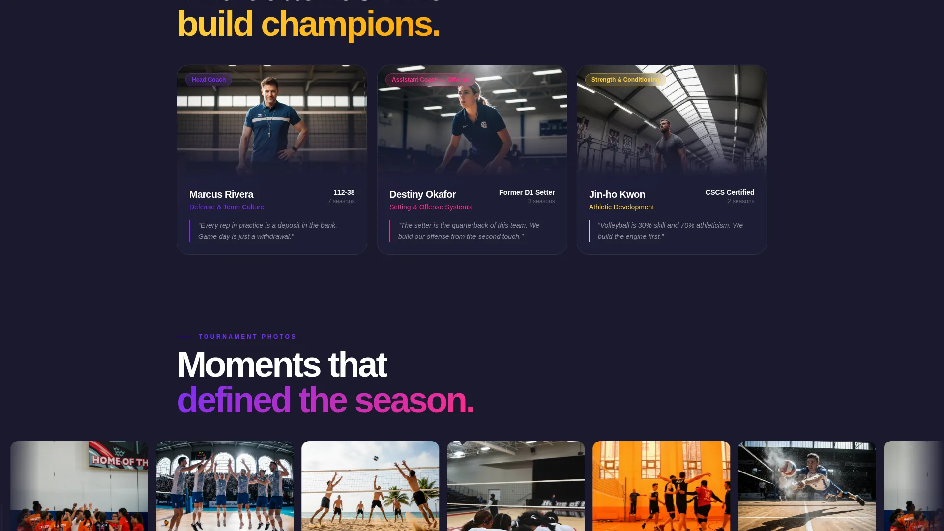 Electric Volleyball Landing Page Template