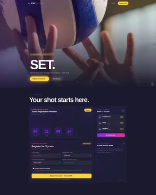 Electric Volleyball Landing Page Template