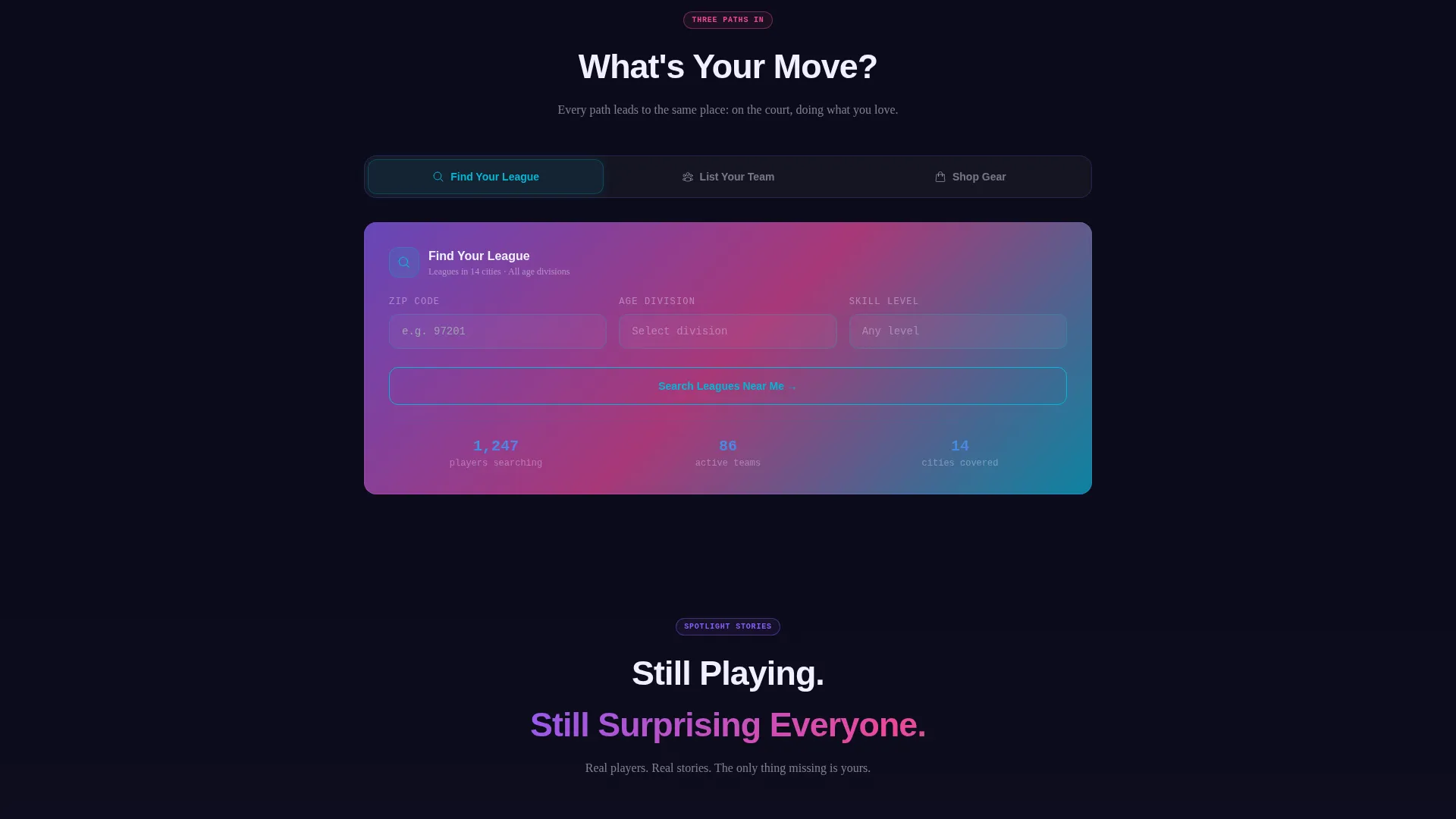 Thrilling Net Sports Landing Page Template