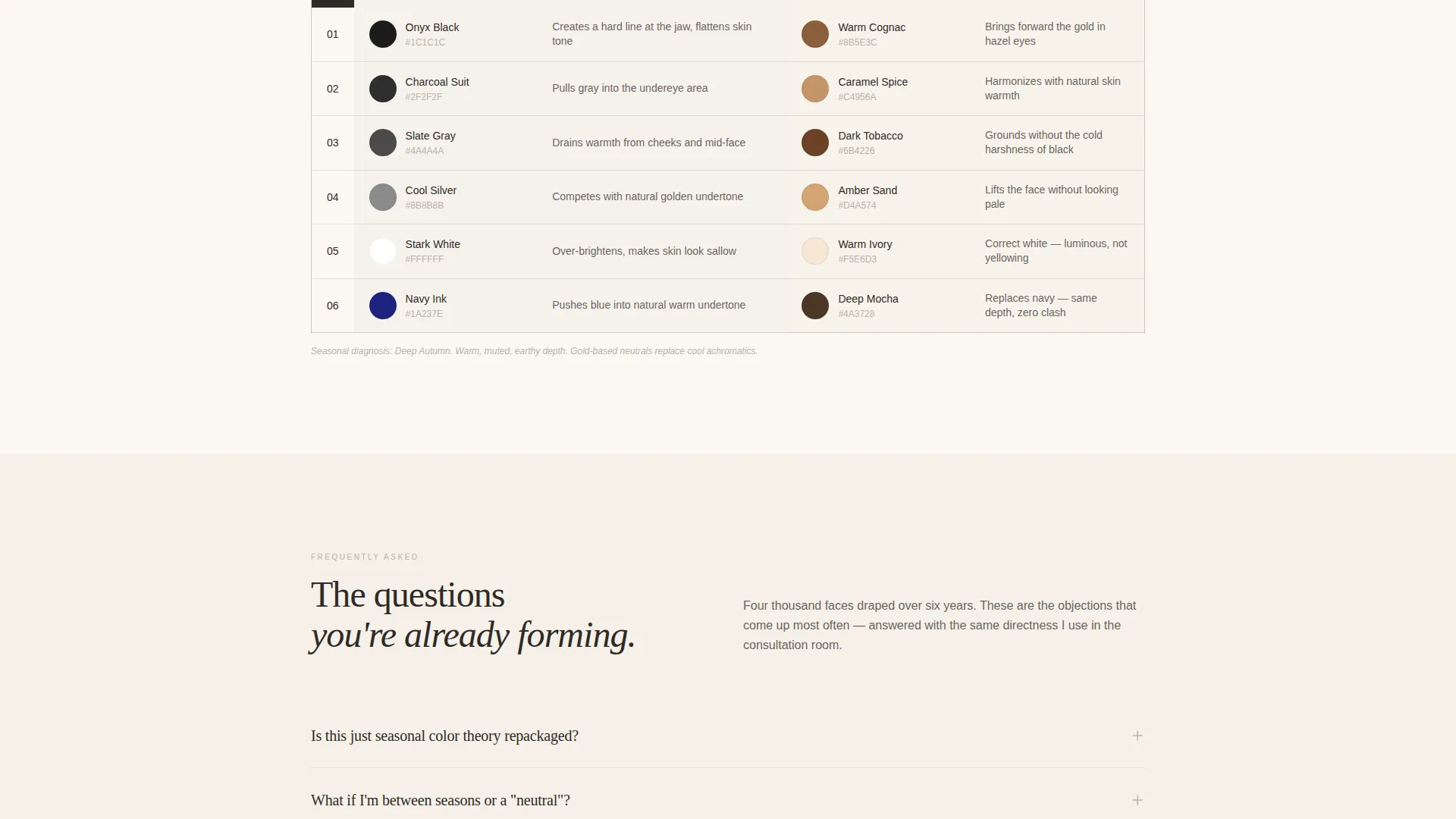 Color Analyst Booking Website Template