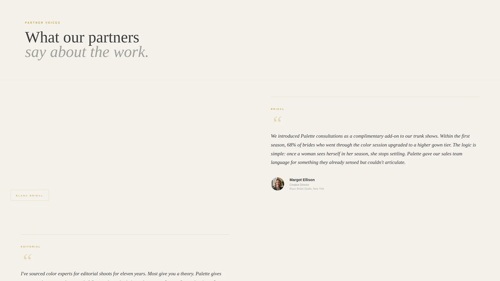 Color Analyst Reviews & Testimonials Landing Page