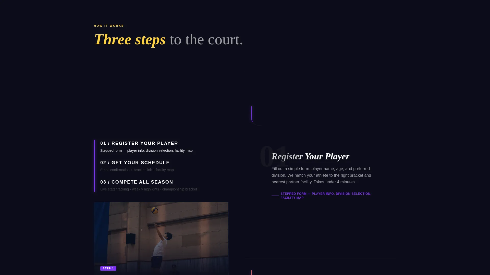 Youth Volleyball League Landing Page Template