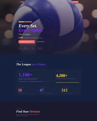 Youth Volleyball League Landing Page Template