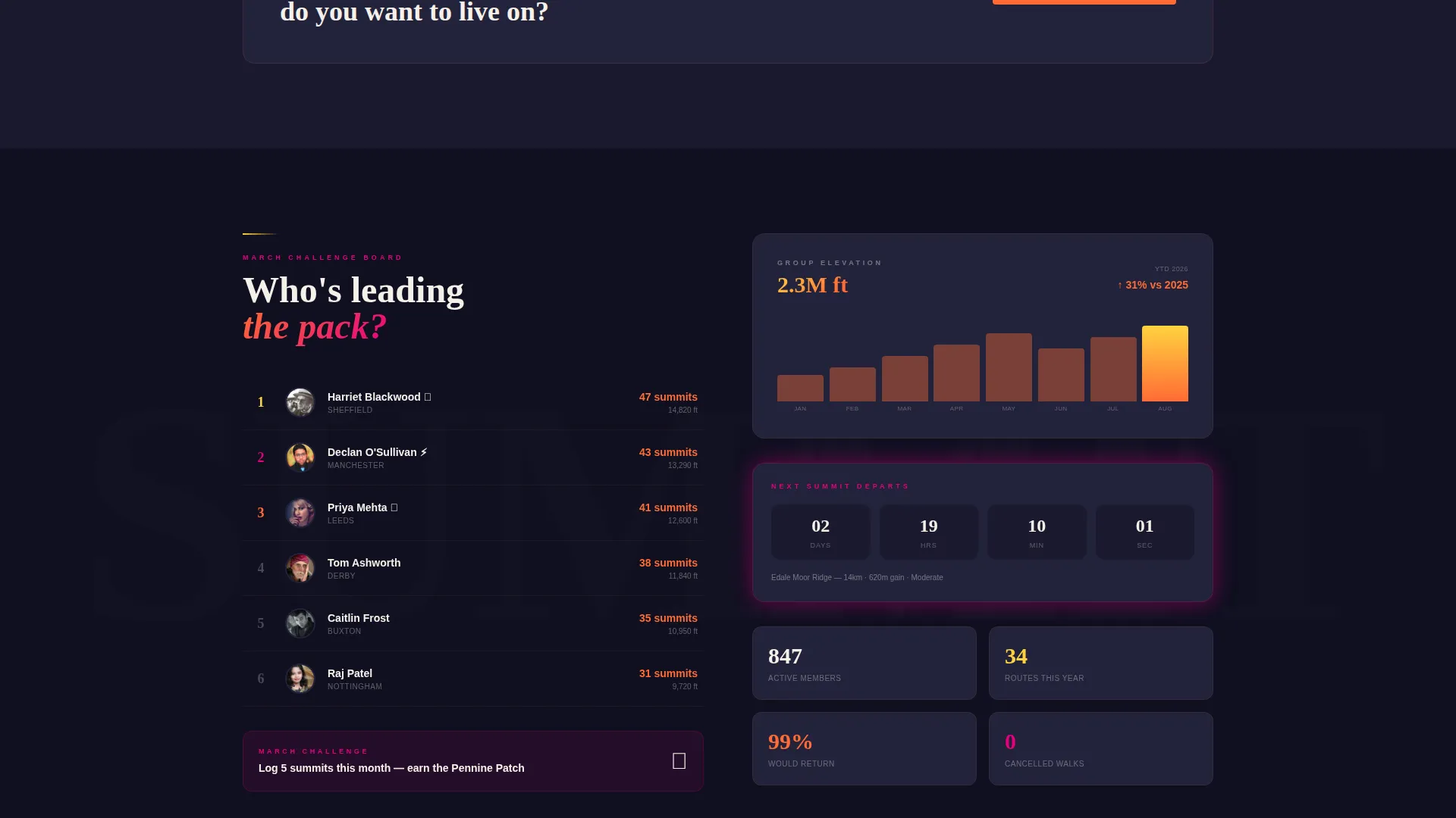 Walking & Hiking Group Landing Page Template