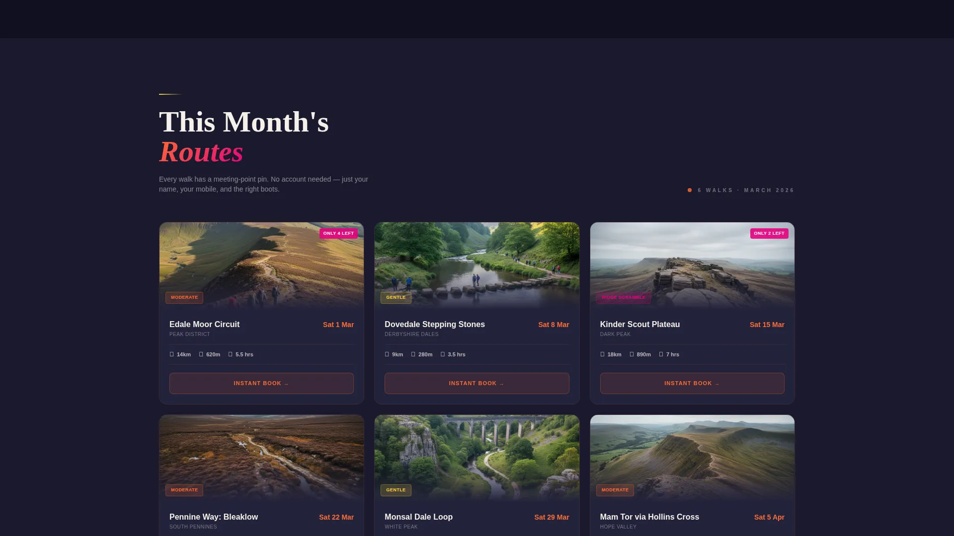 Walking & Hiking Group Landing Page Template