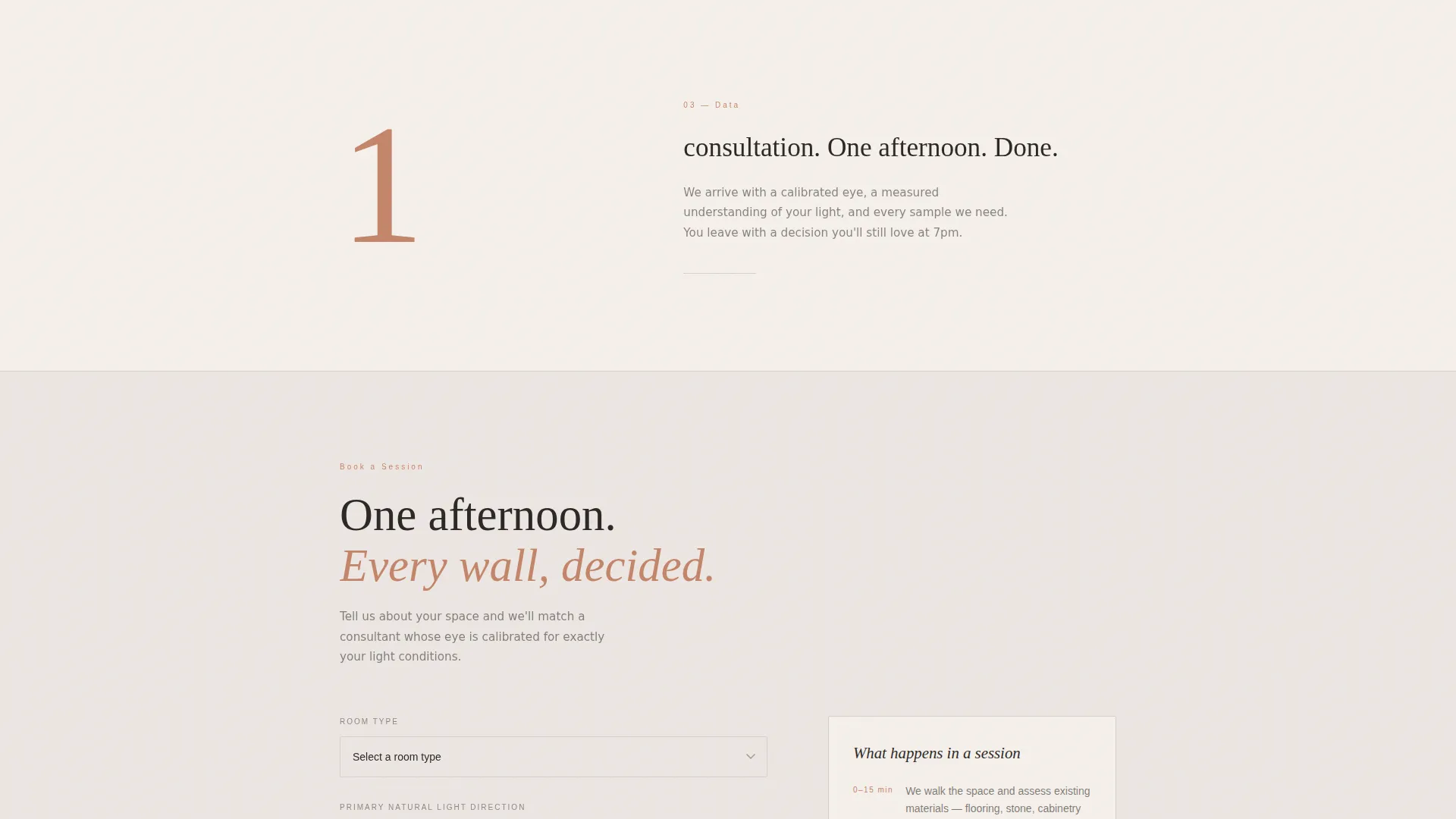 Interior Color Consulting Landing Page Template