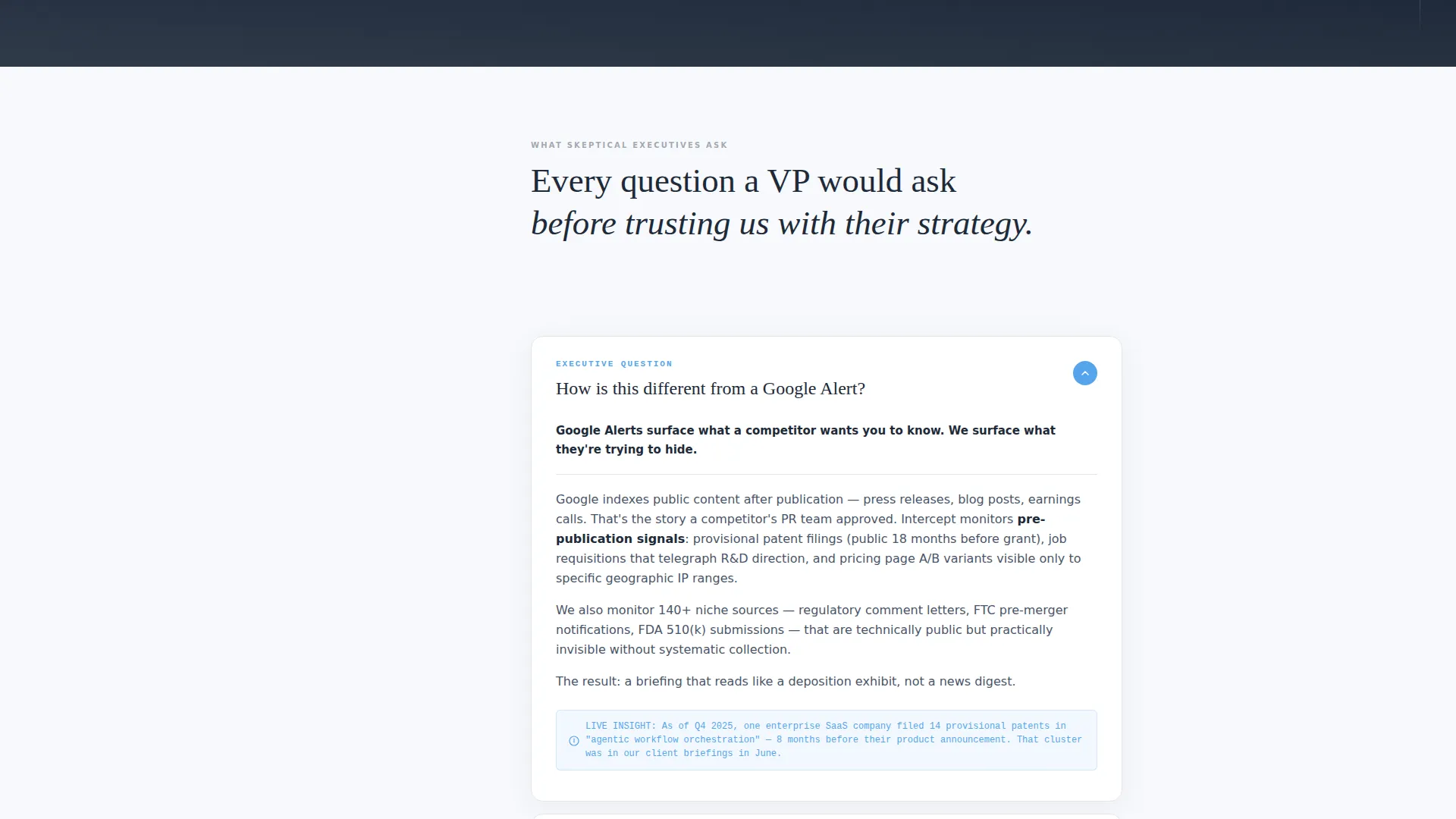Competitive Intelligence Landing Page Template