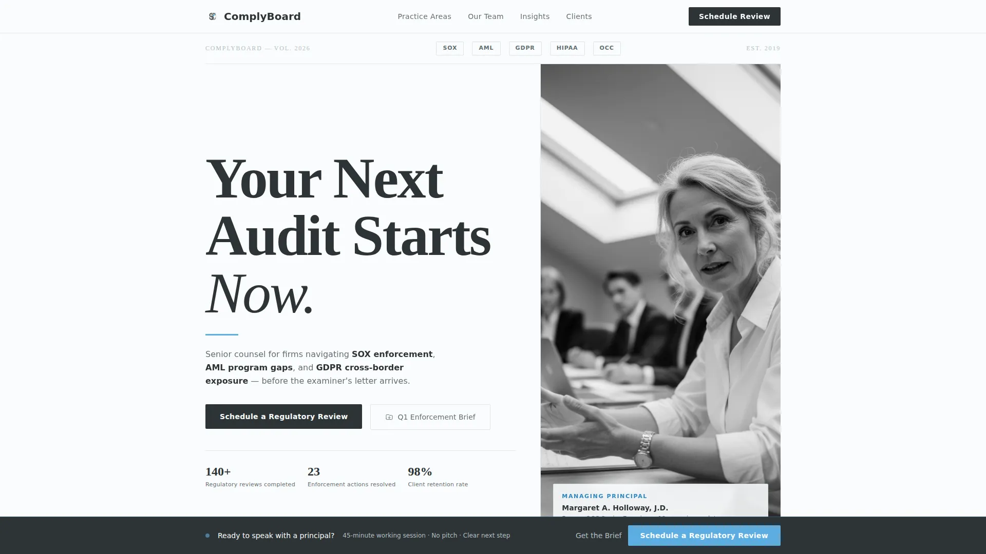 Compliance Consultancy Landing Page Template