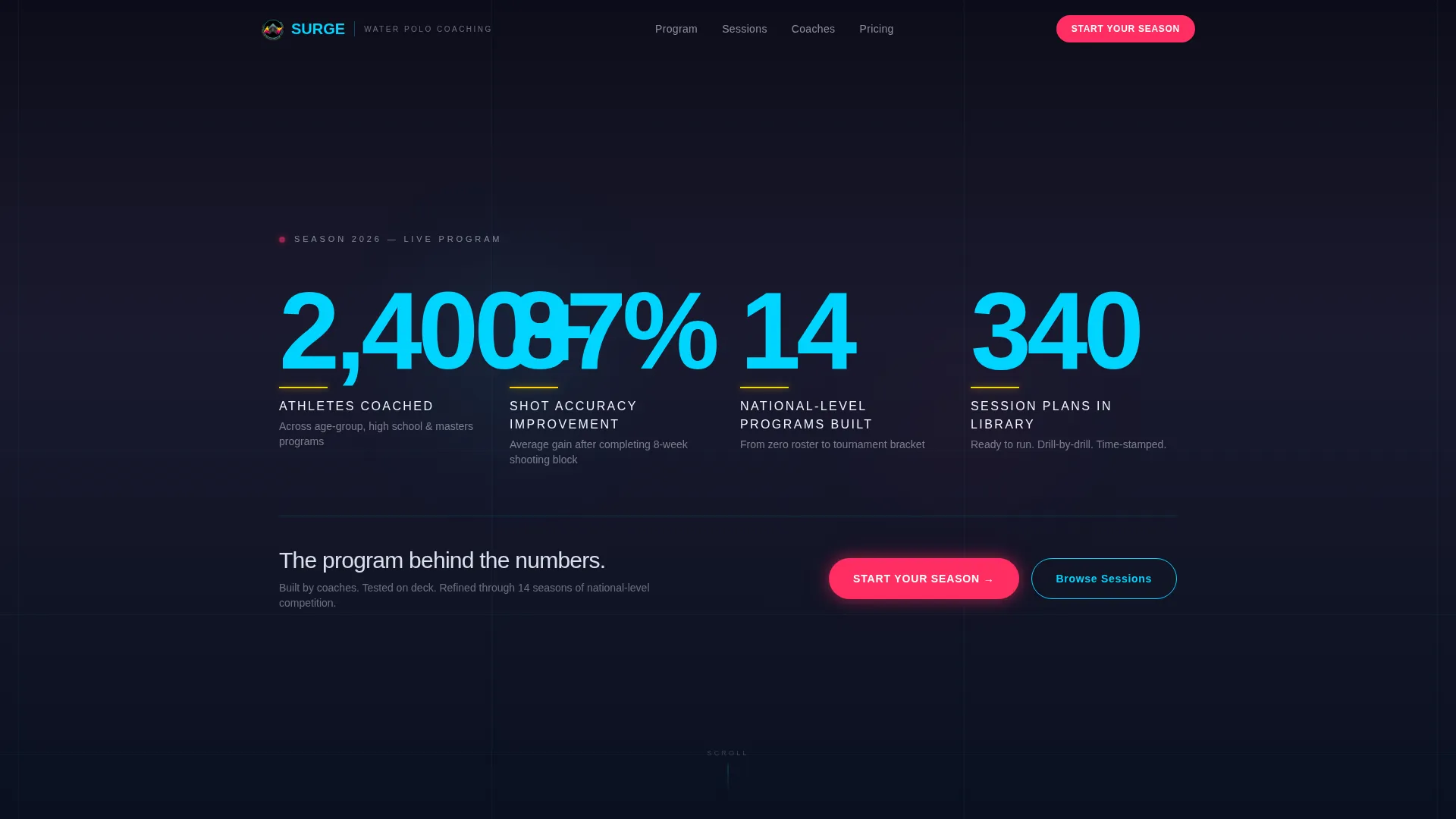 Water Polo Coaching Landing Page Template
