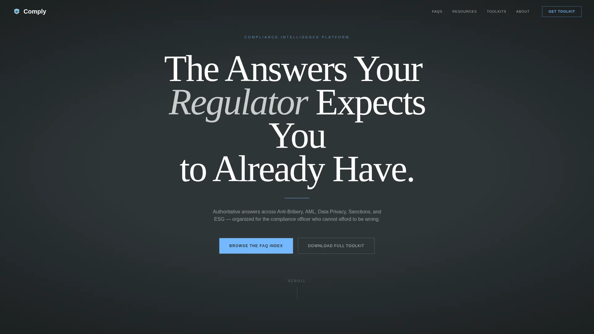 Compliance Officer FAQ & Resource Landing Page Template