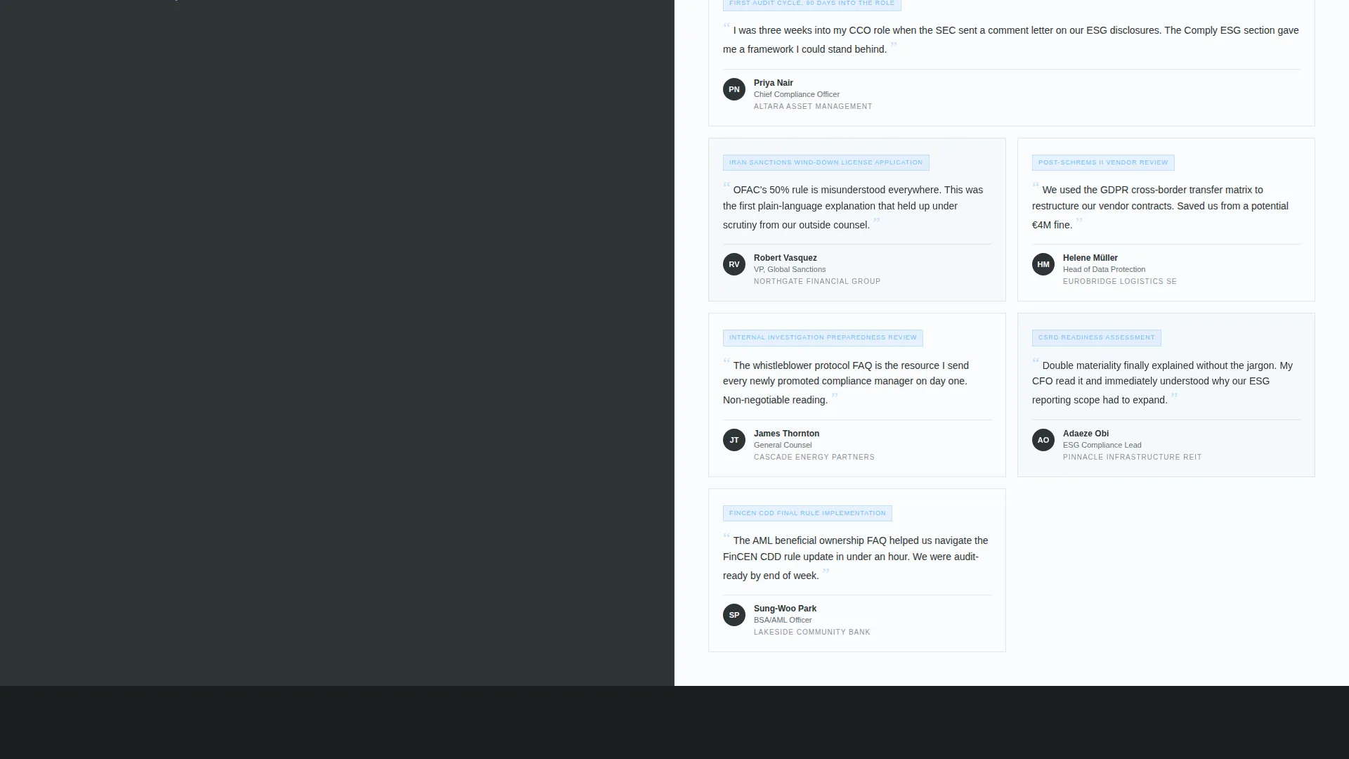 Compliance Officer FAQ & Resource Landing Page Template