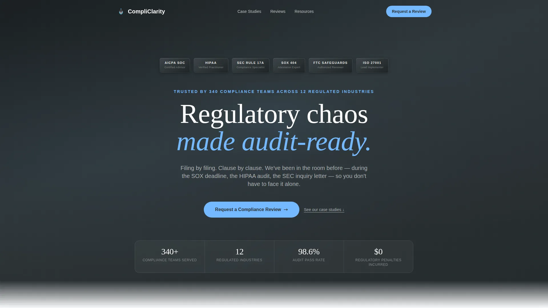 Compliance Consultancy Reviews & Testimonials Landing Page