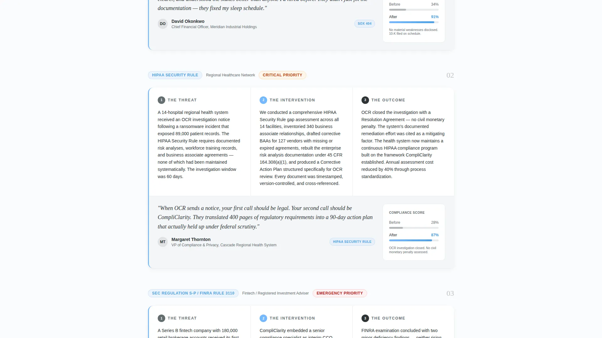Compliance Consultancy Reviews & Testimonials Landing Page