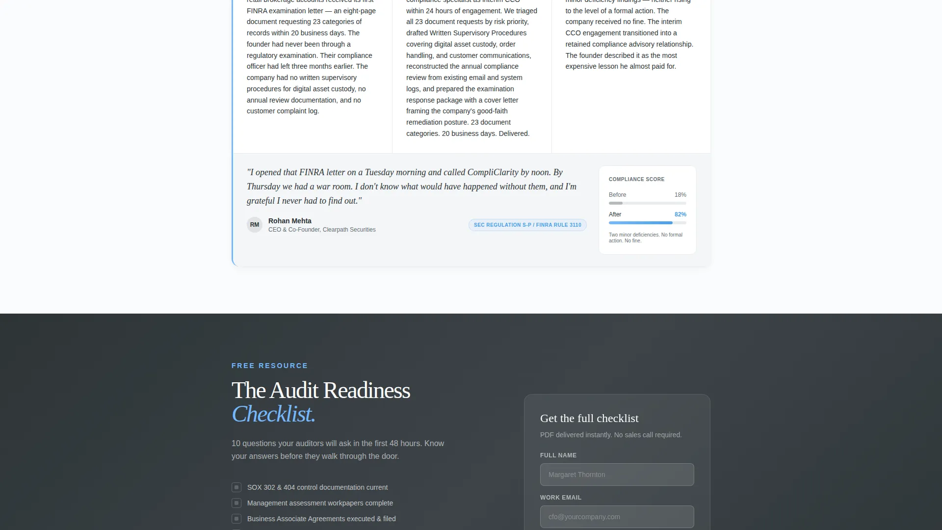 Compliance Consultancy Reviews & Testimonials Landing Page