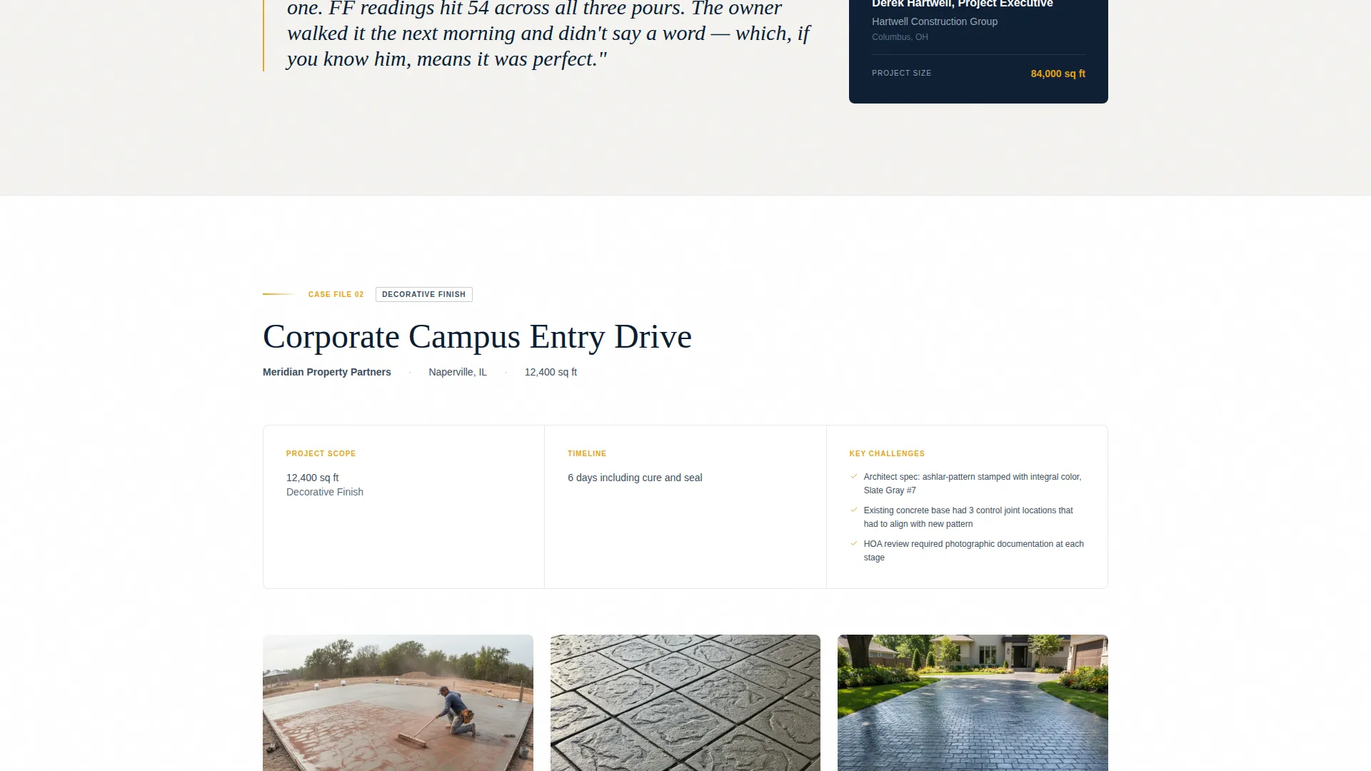 Concrete Finisher Review Landing Page Template