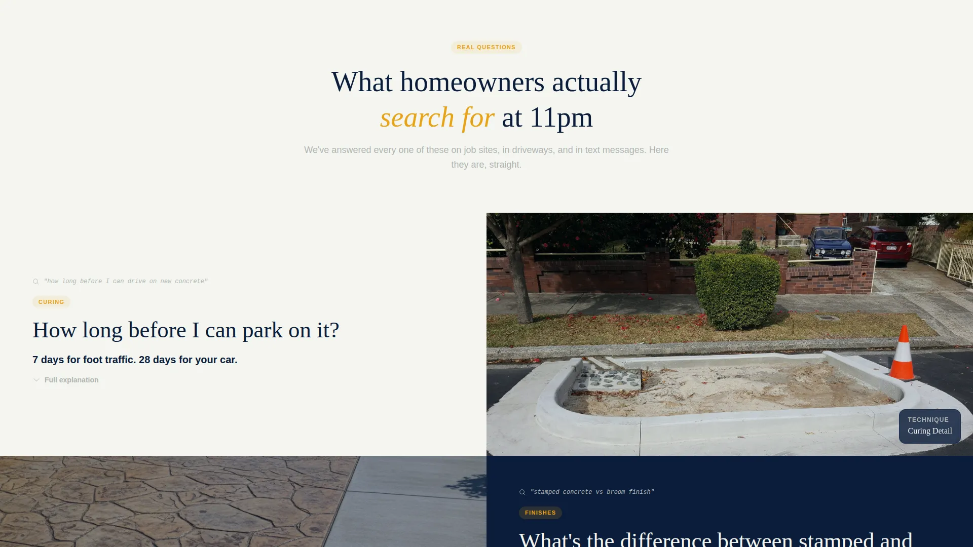 Concrete Finisher Quote Request Landing Page Template