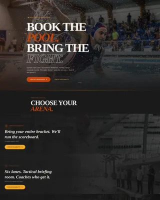 Water Polo Venue Booking Landing Page Template